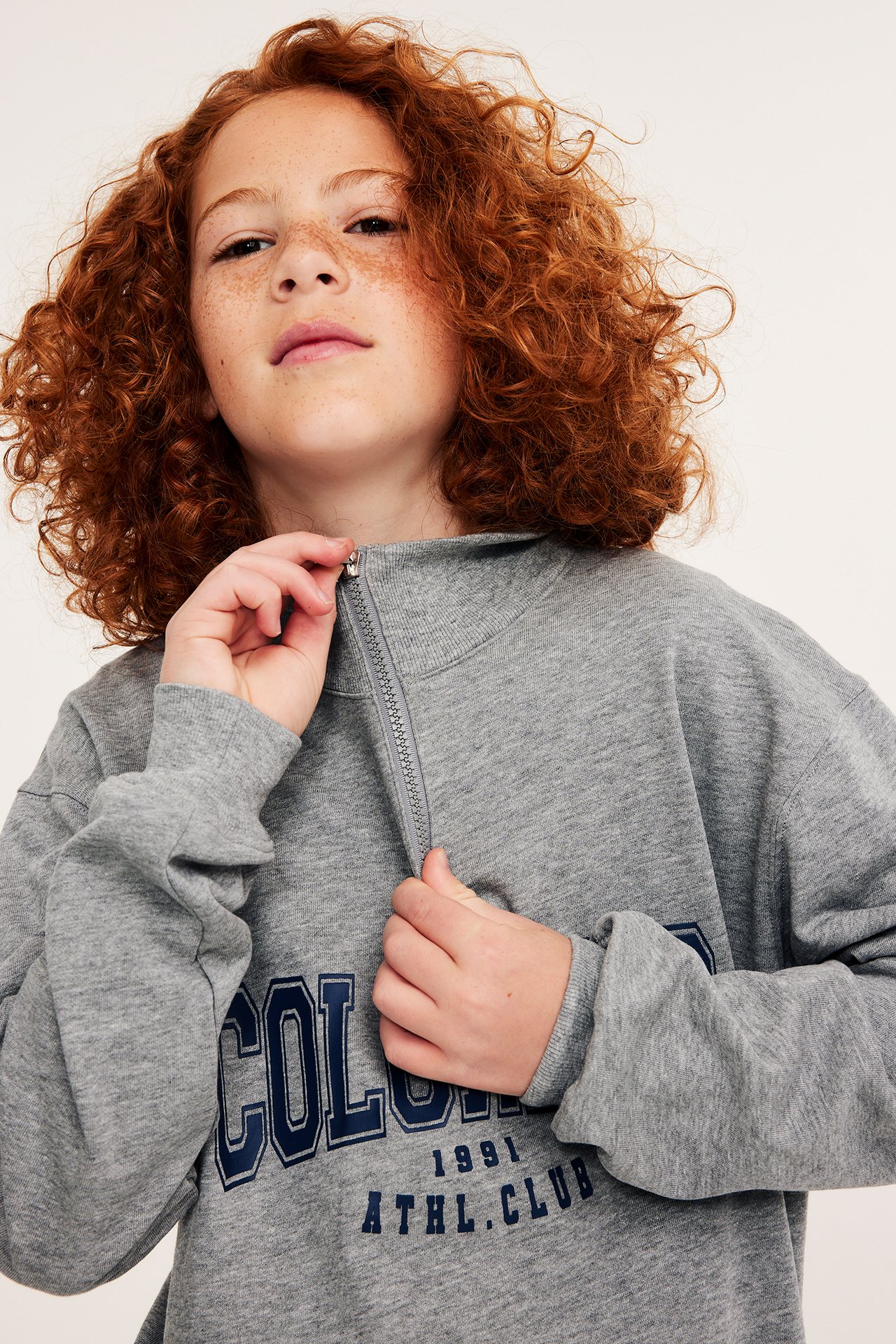 Sweatshirt med glidelås - Mørkegrå - 5