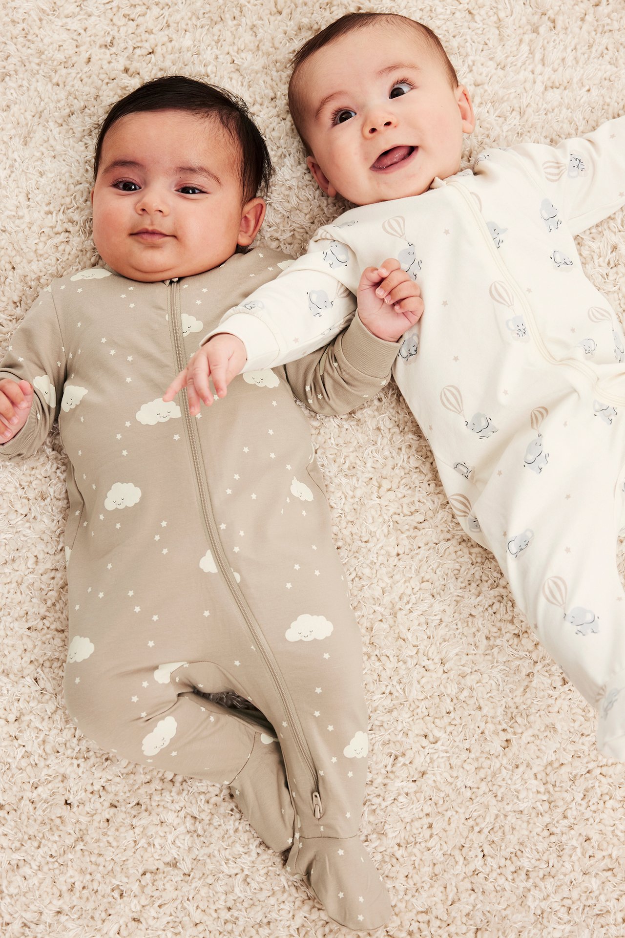 Långärmad pyjamas i 2-pack - Offwhite - 4
