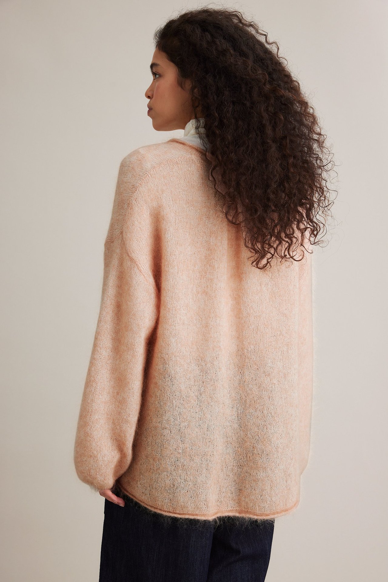 Dzianinowy sweter - Różowy - 7