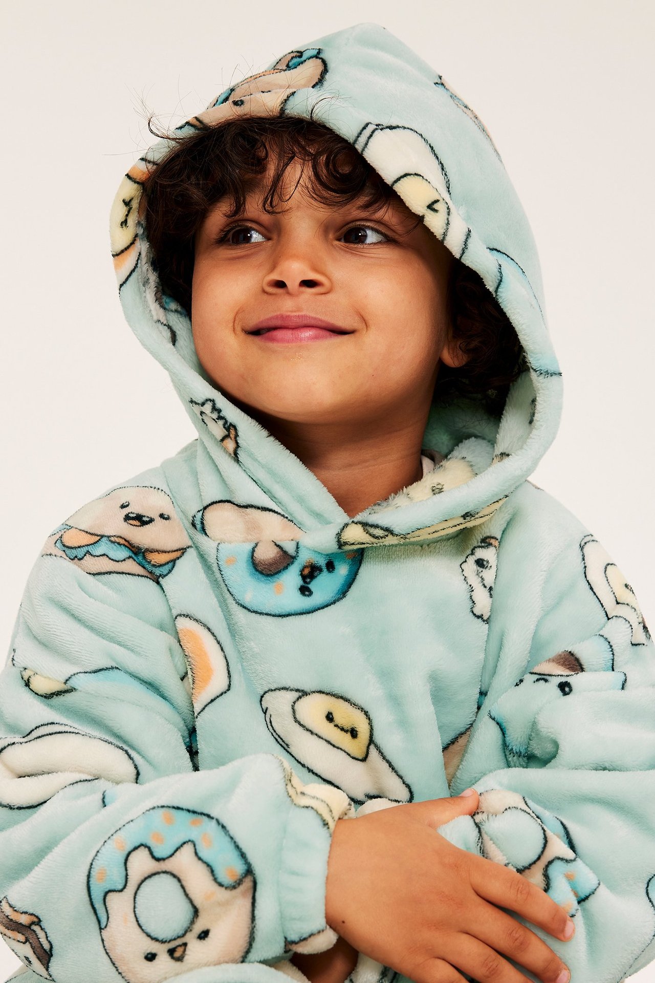 Fleecehuppari painatuksella