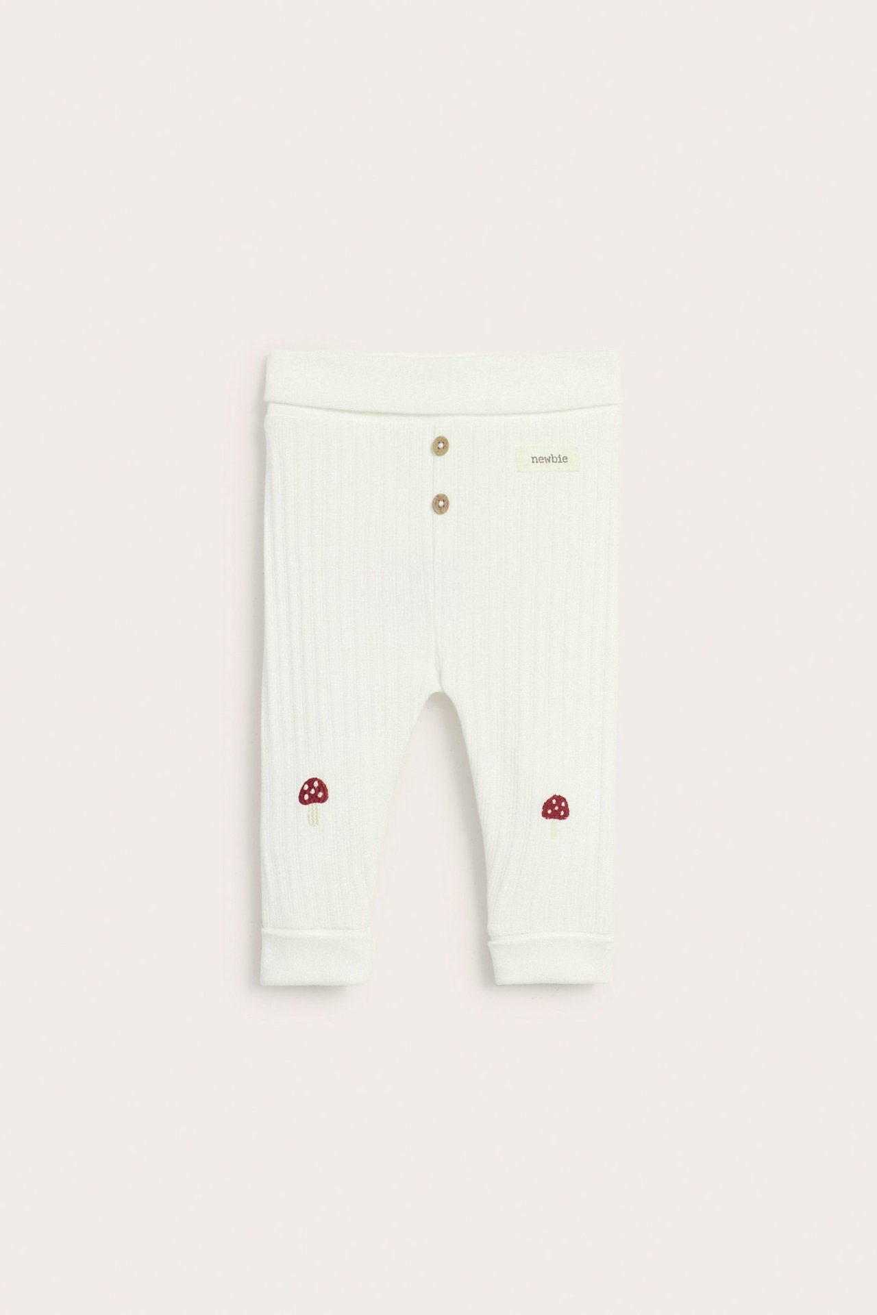 Ribbestrikket leggings med julebrodering