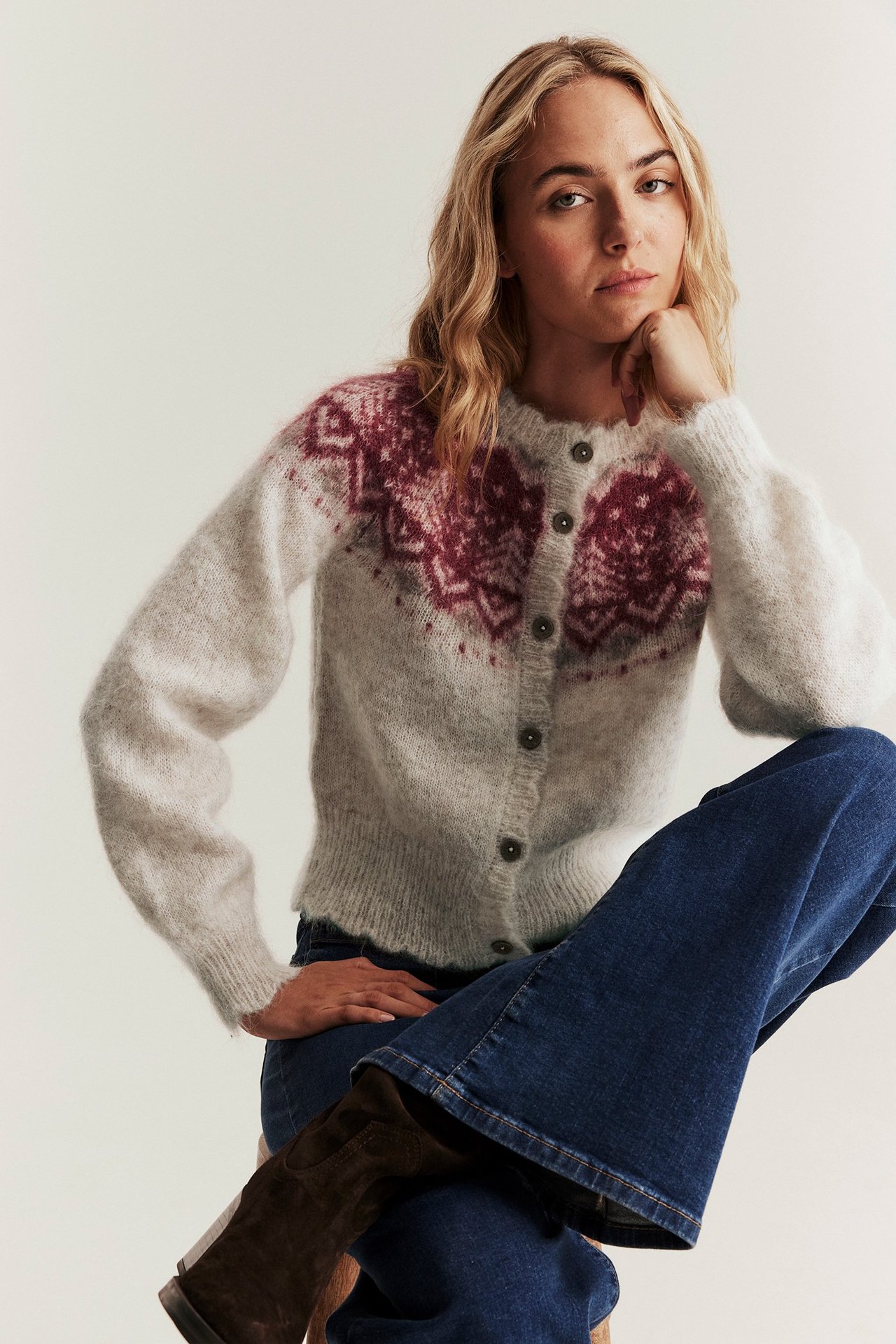 Cardigan i ullblanding Newbie Woman