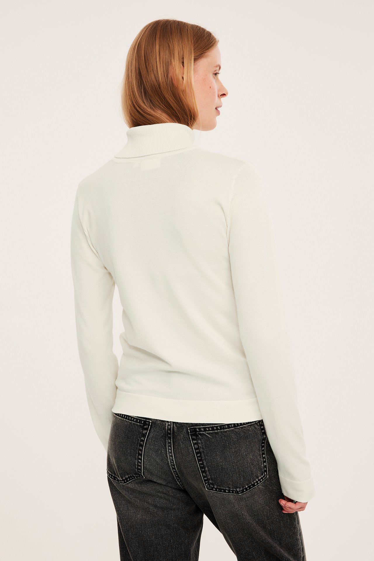 Finstickad polotröja - Offwhite - 6