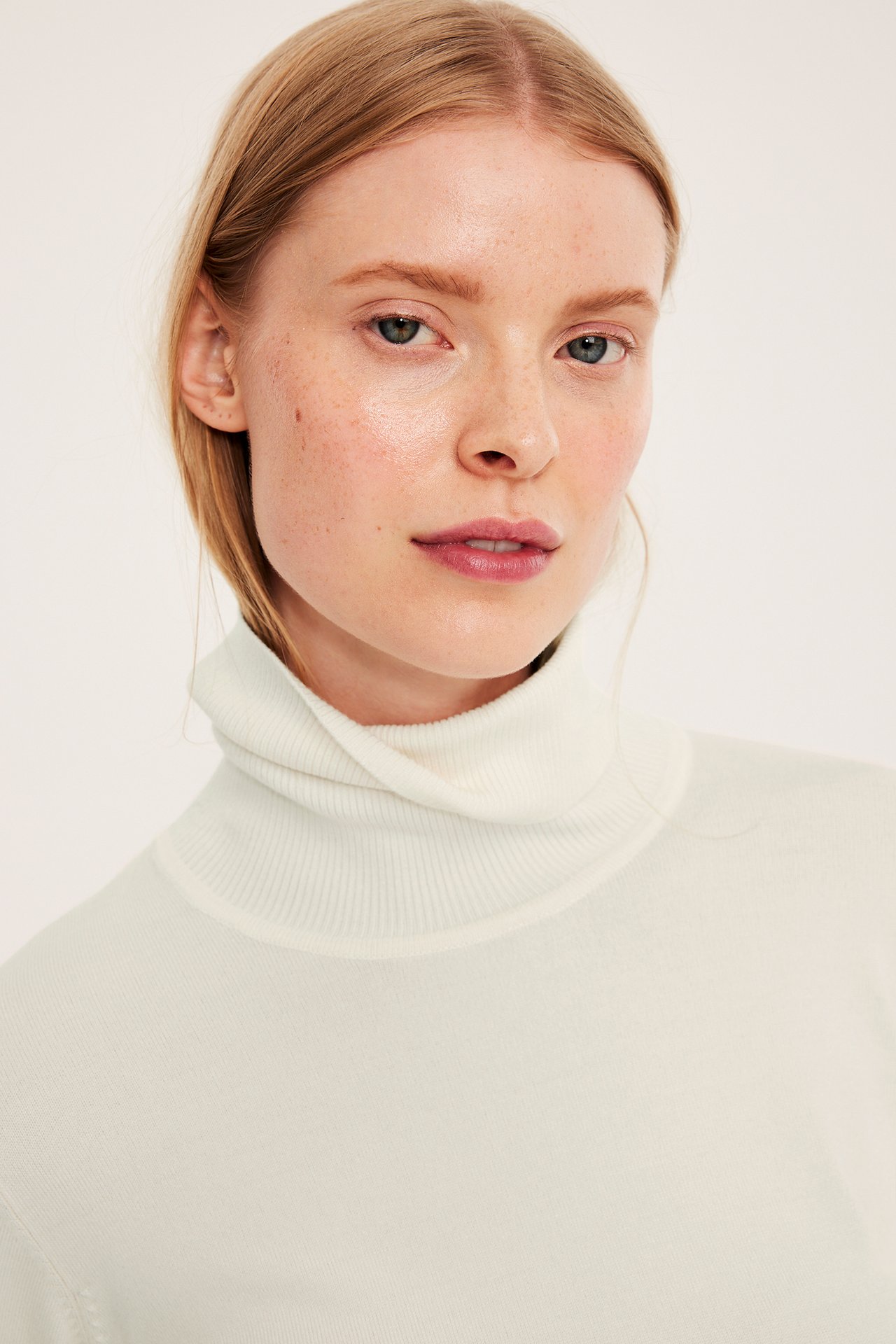Finstickad polotröja - Offwhite - 4