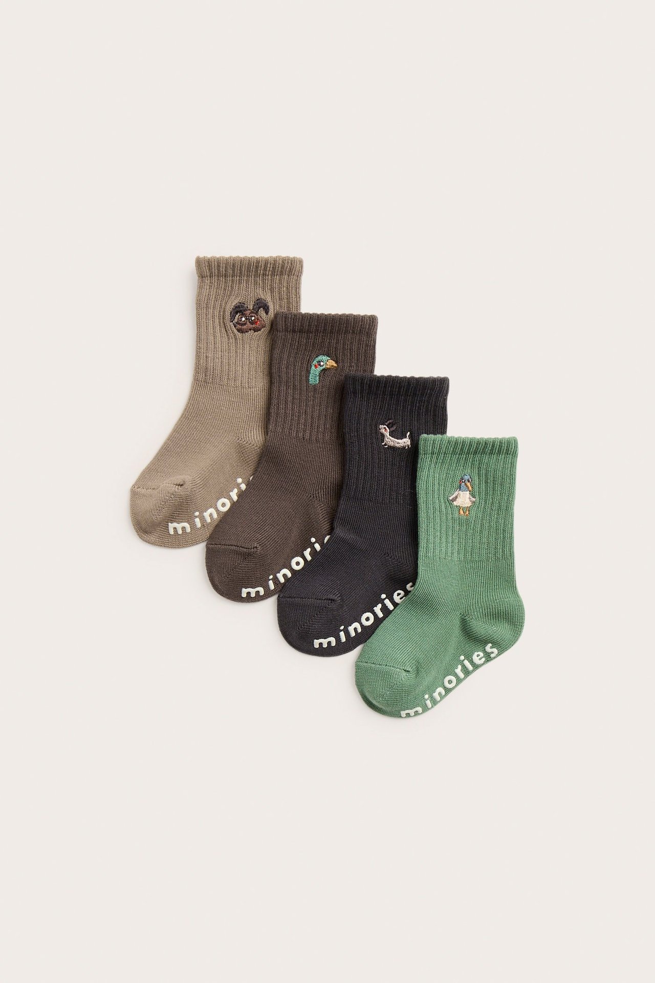 Babystrumpor i 4-pack med brodyr