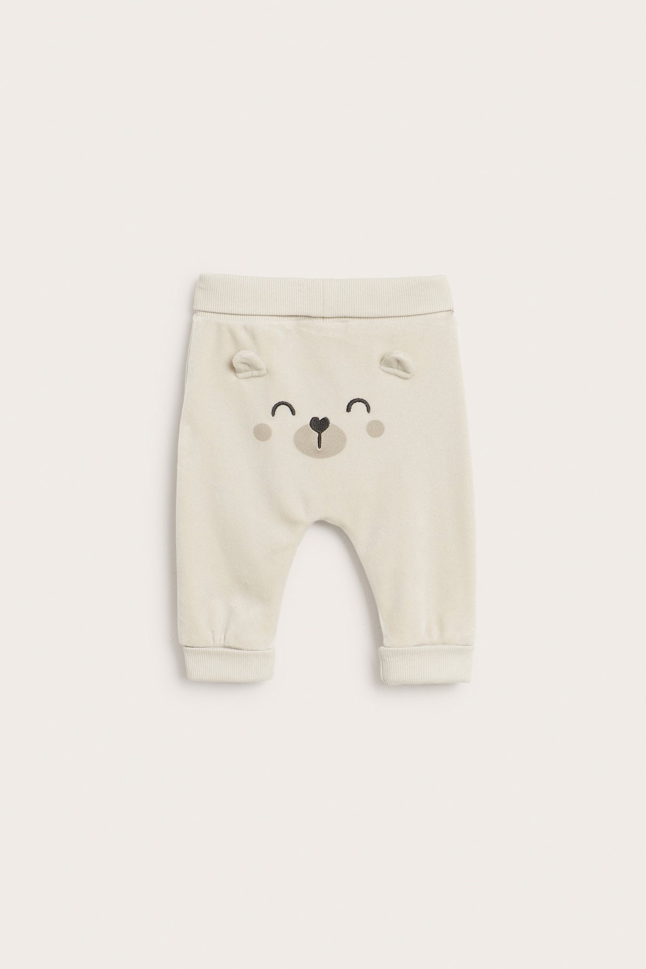 Mjukisbyxor i velour - Beige - 5