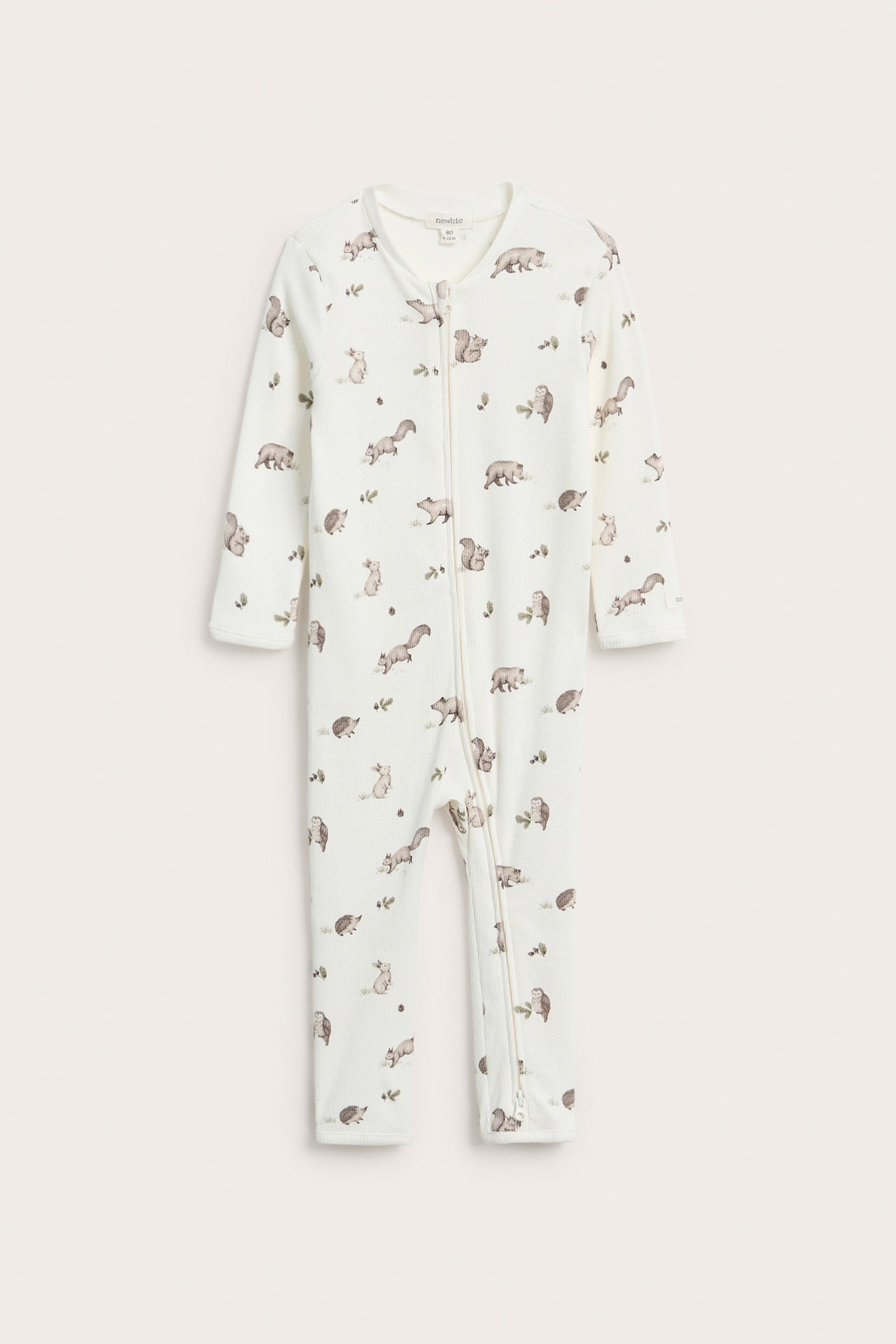 Babypyjamas med skogsmotiv - Offwhite - 2