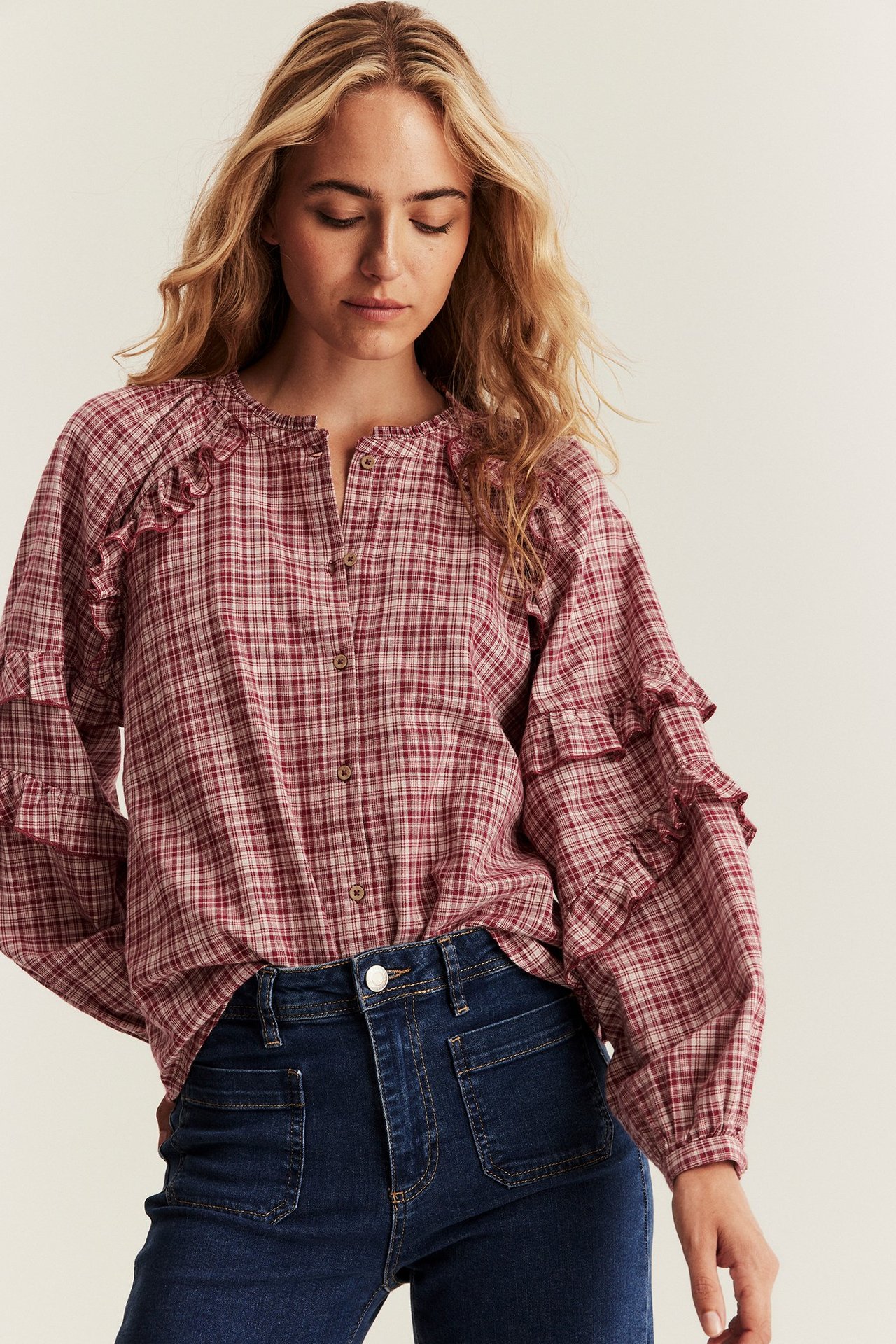 Rutete vevd bluse Newbie Woman