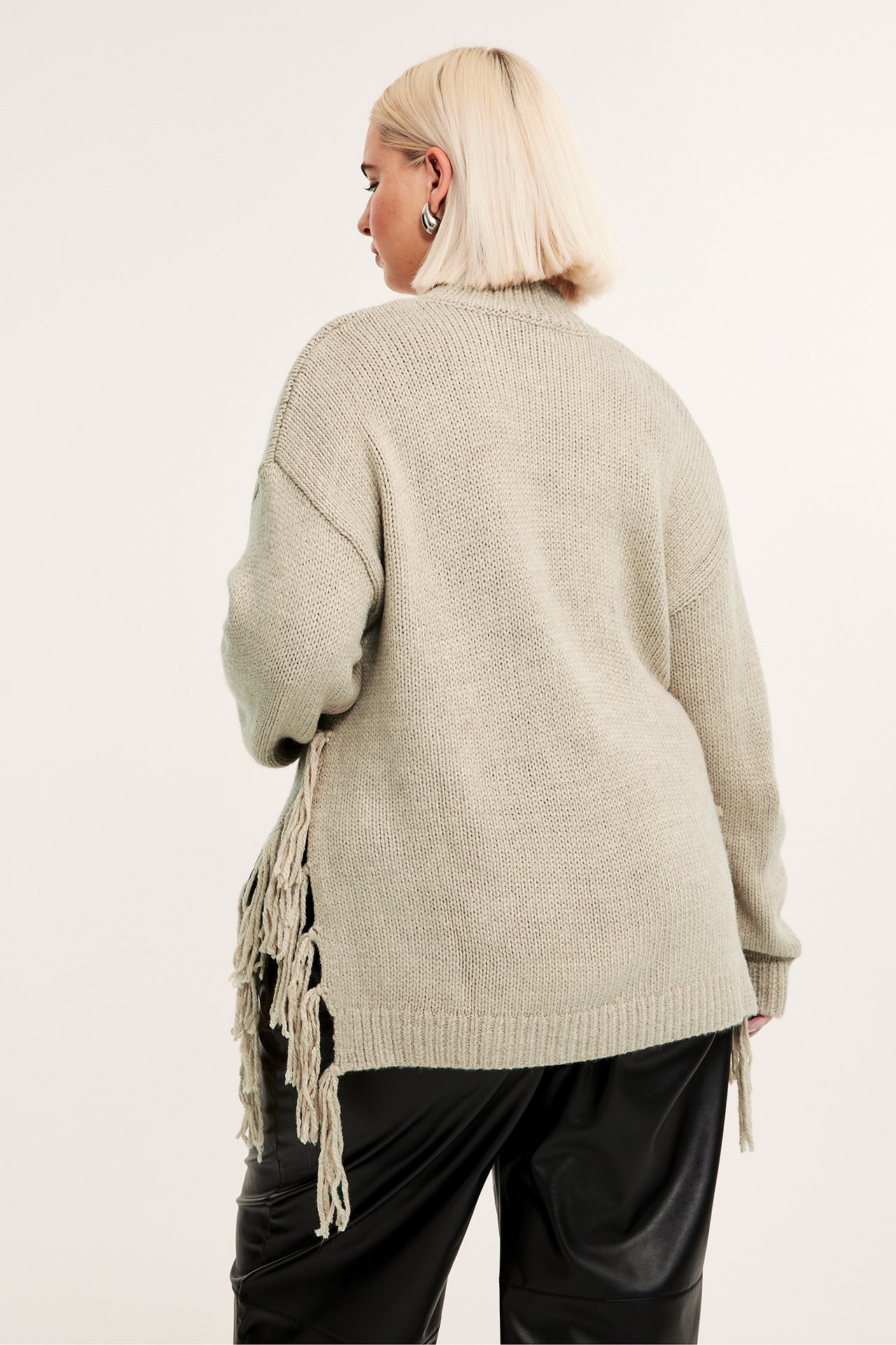 Strikkegenser - Melert beige - 175cm / Storlek: XL - 5