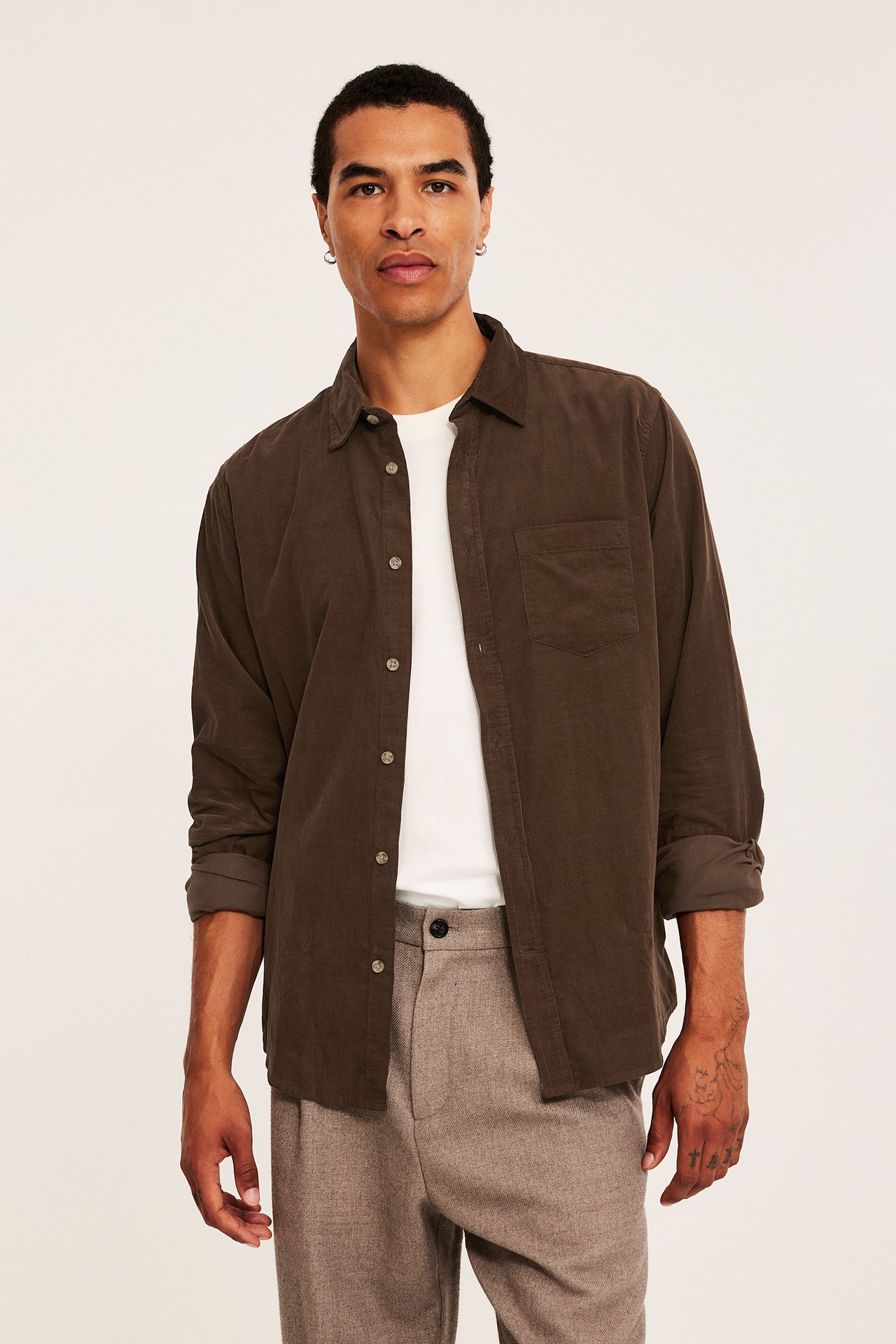 Manchesterskjorte - Brun - 183cm / Storlek: M - 1