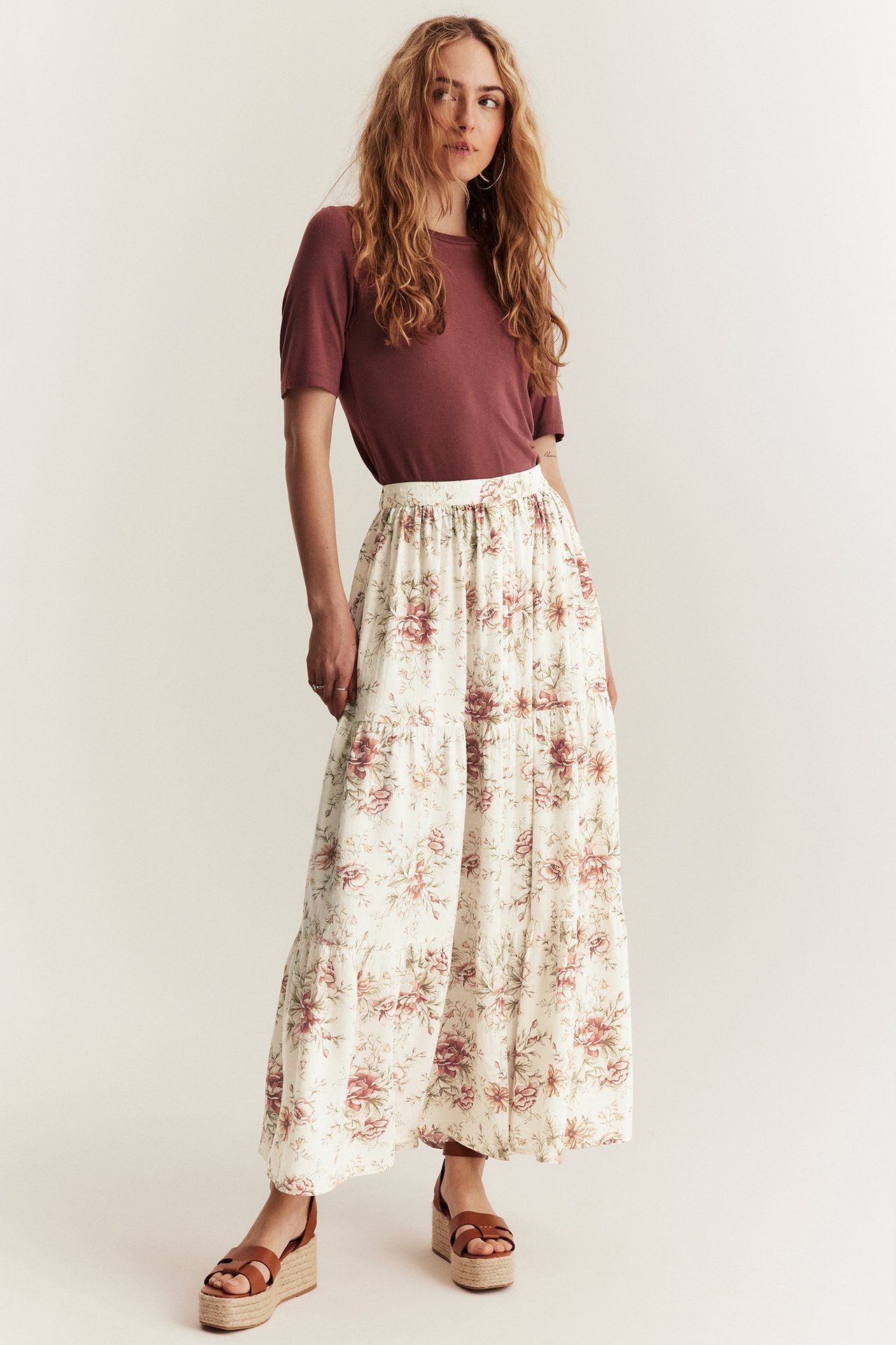 Blommig långkjol Newbie Woman - Offwhite - 1