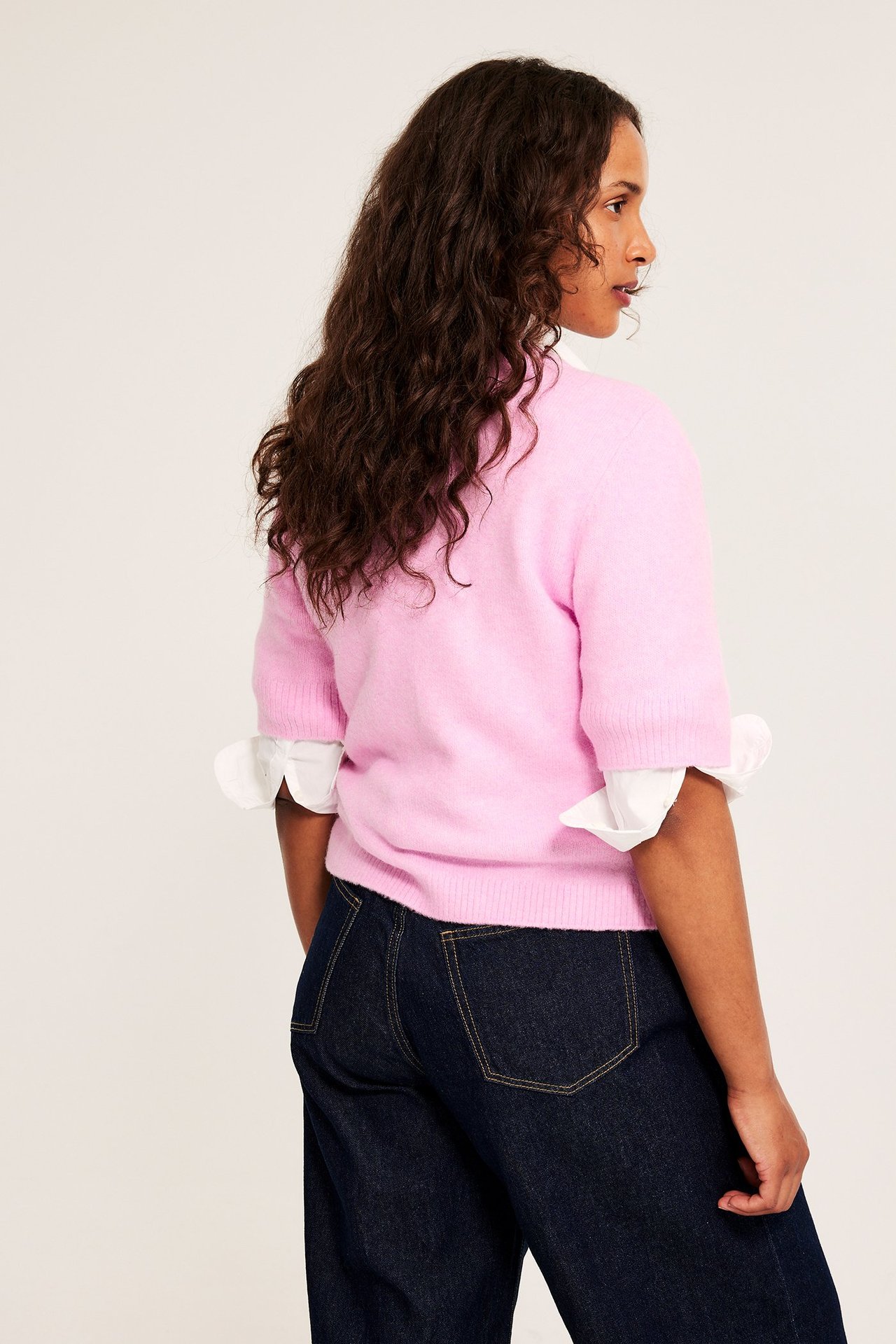 Kortärmad cardigan - Rosa - 6