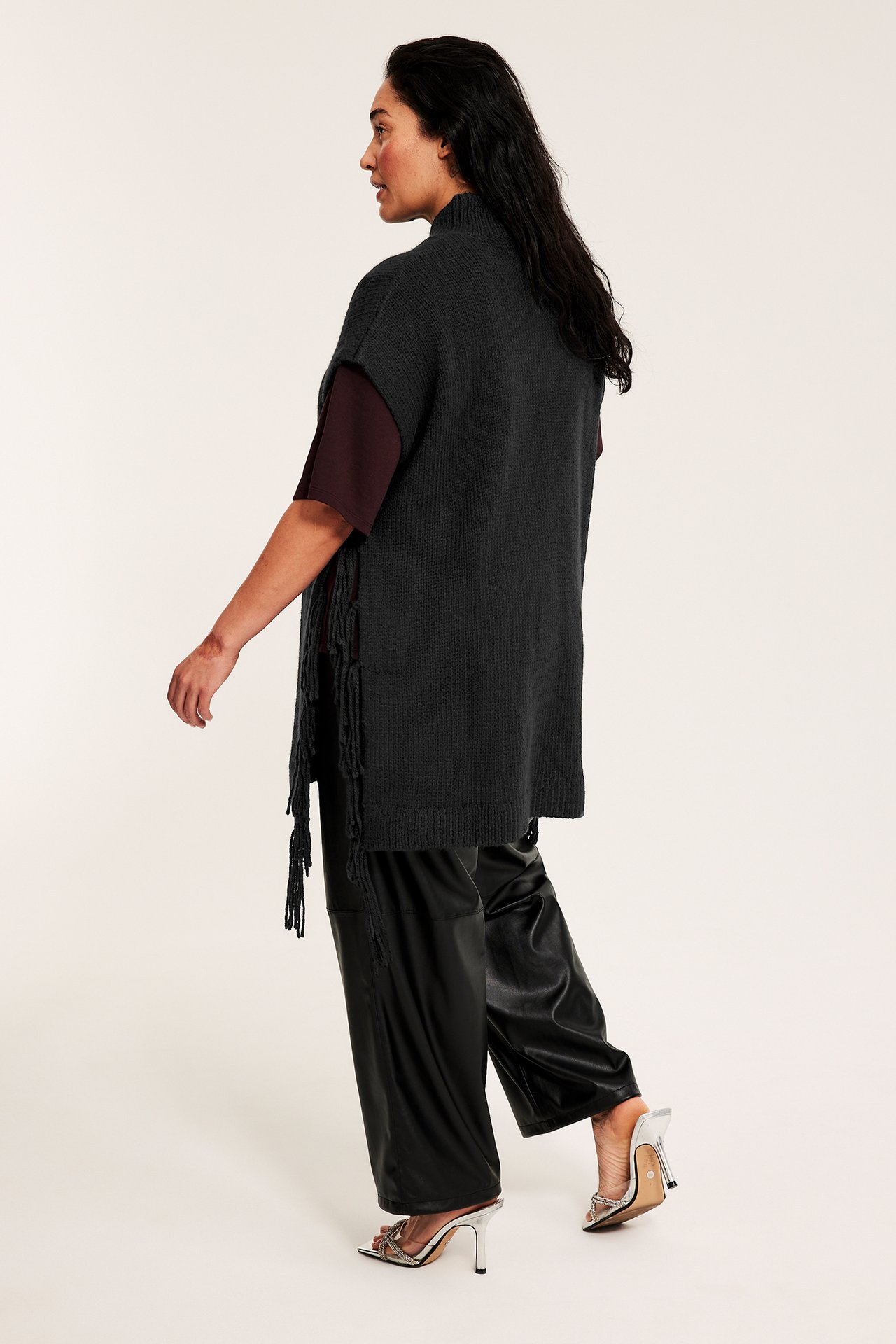 Strikket vest - Svart - 10