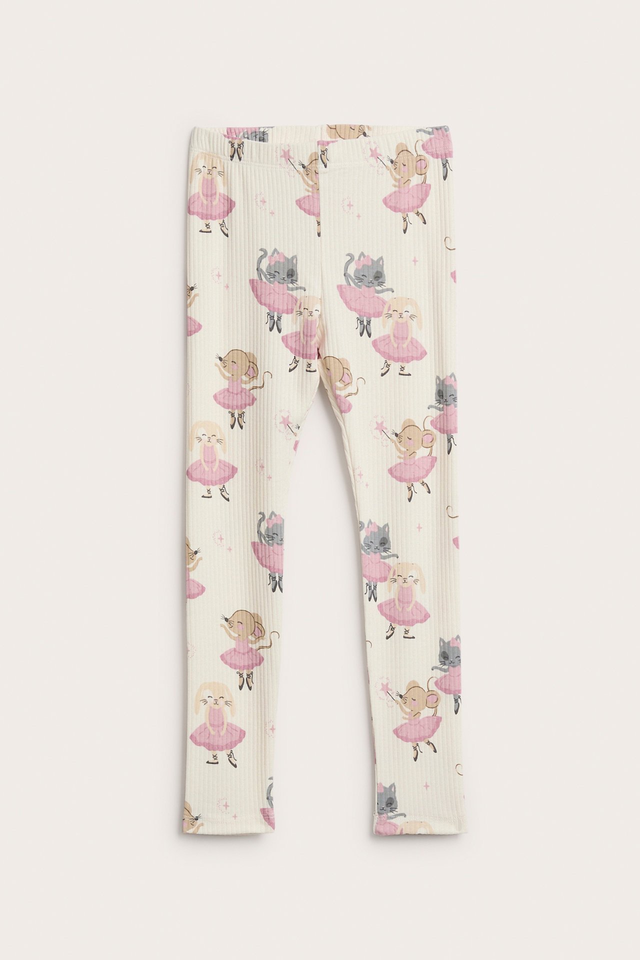 Mönstrade ribbade leggings