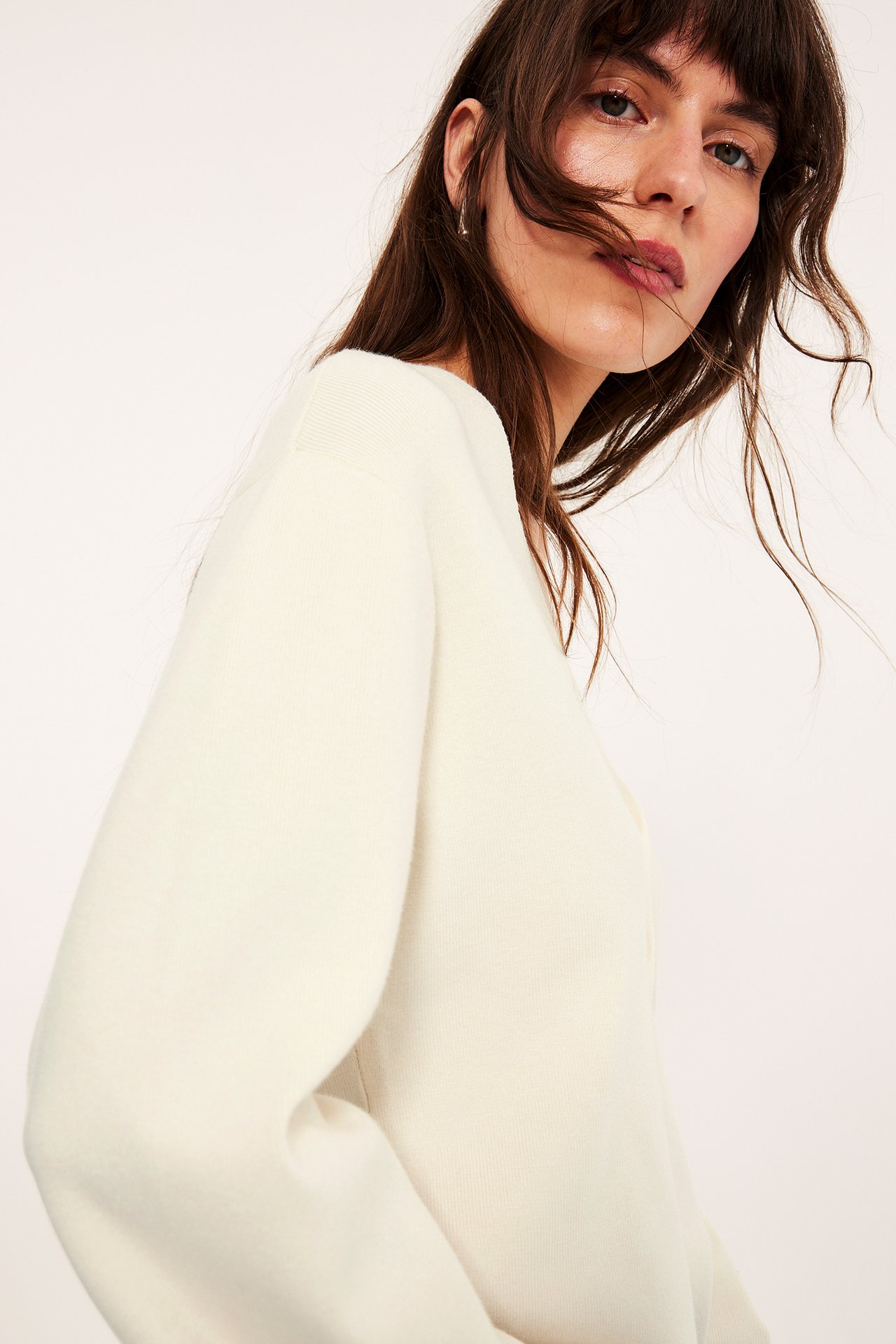 Stickad cardigan - Offwhite - 5