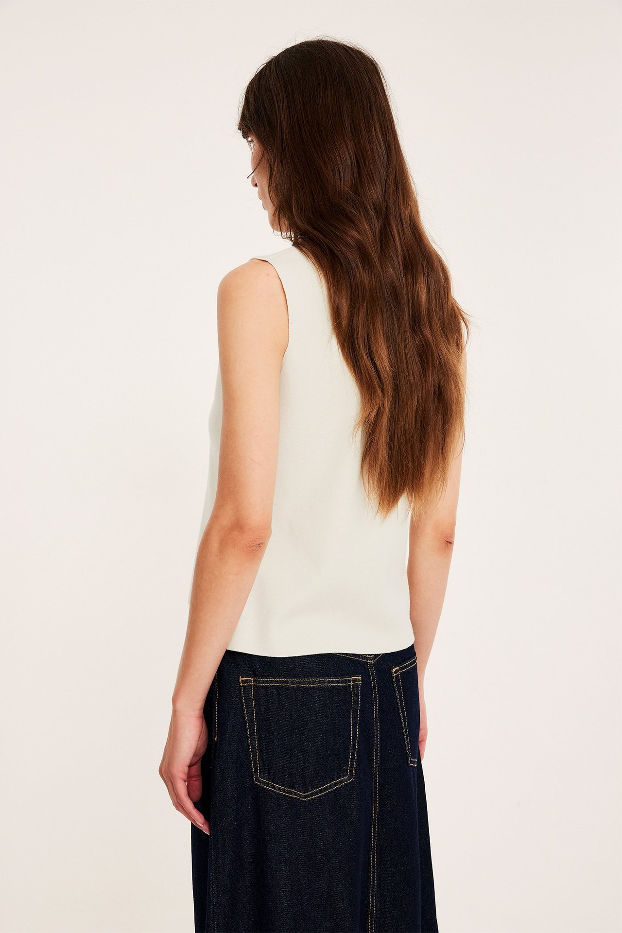 Kamizelka z dzianiny - Offwhite - 6