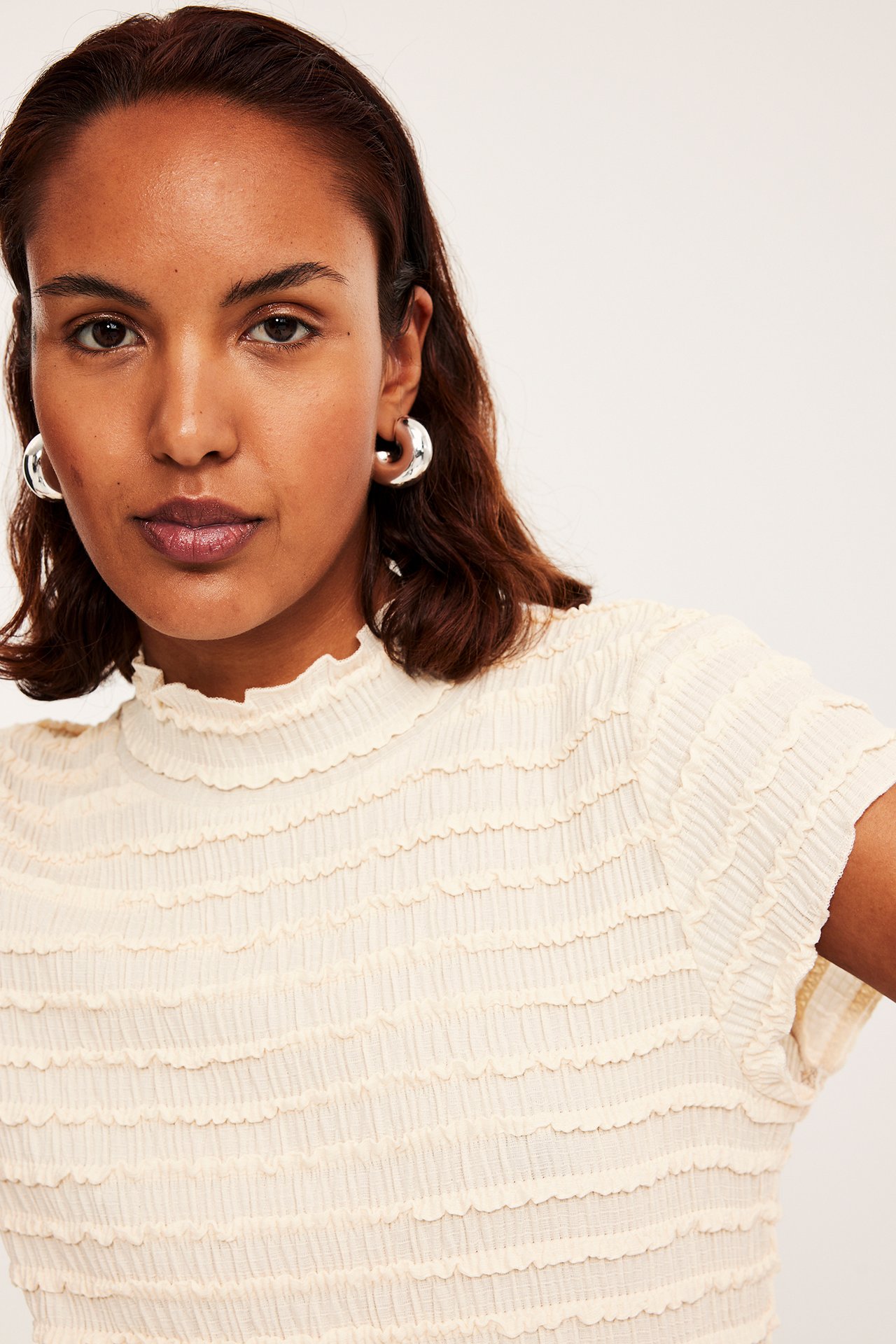 Topp med struktur - Offwhite - 4