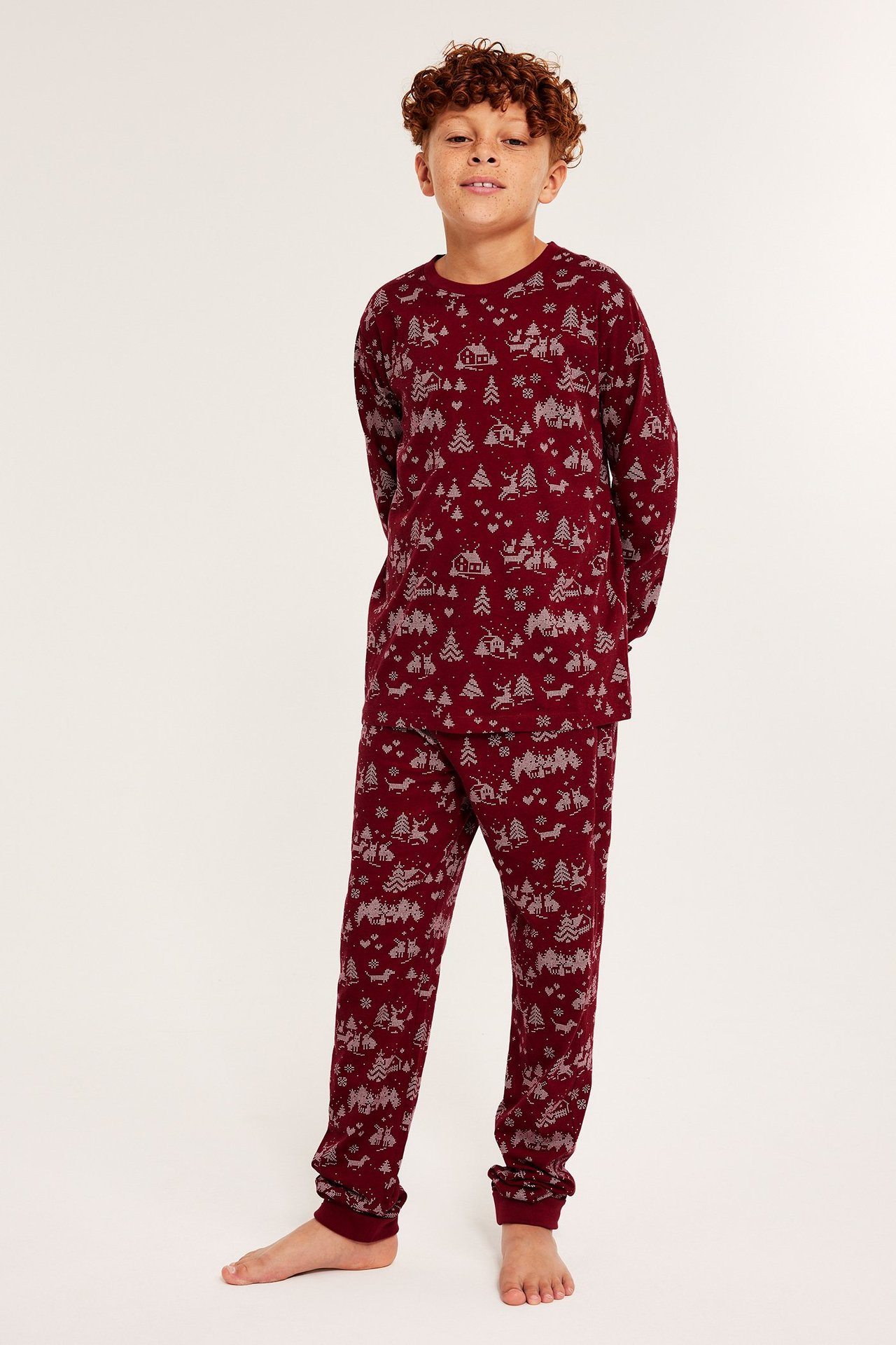 Julpyjamas barn - Mörkröd - 4
