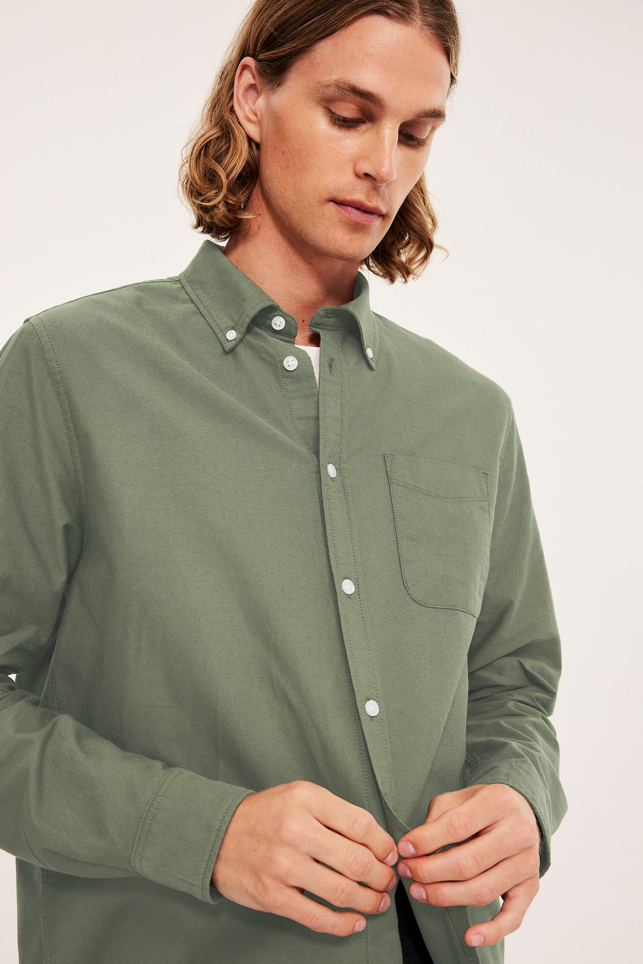 Oxfordskjorte regular fit - Grønn - 4