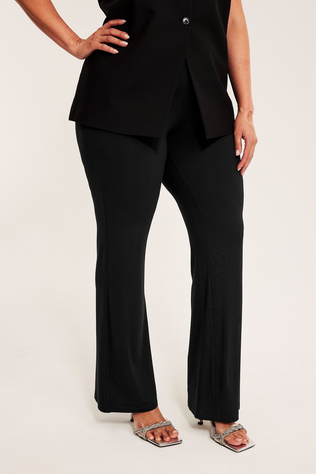 Flare leggings - Musta - 5