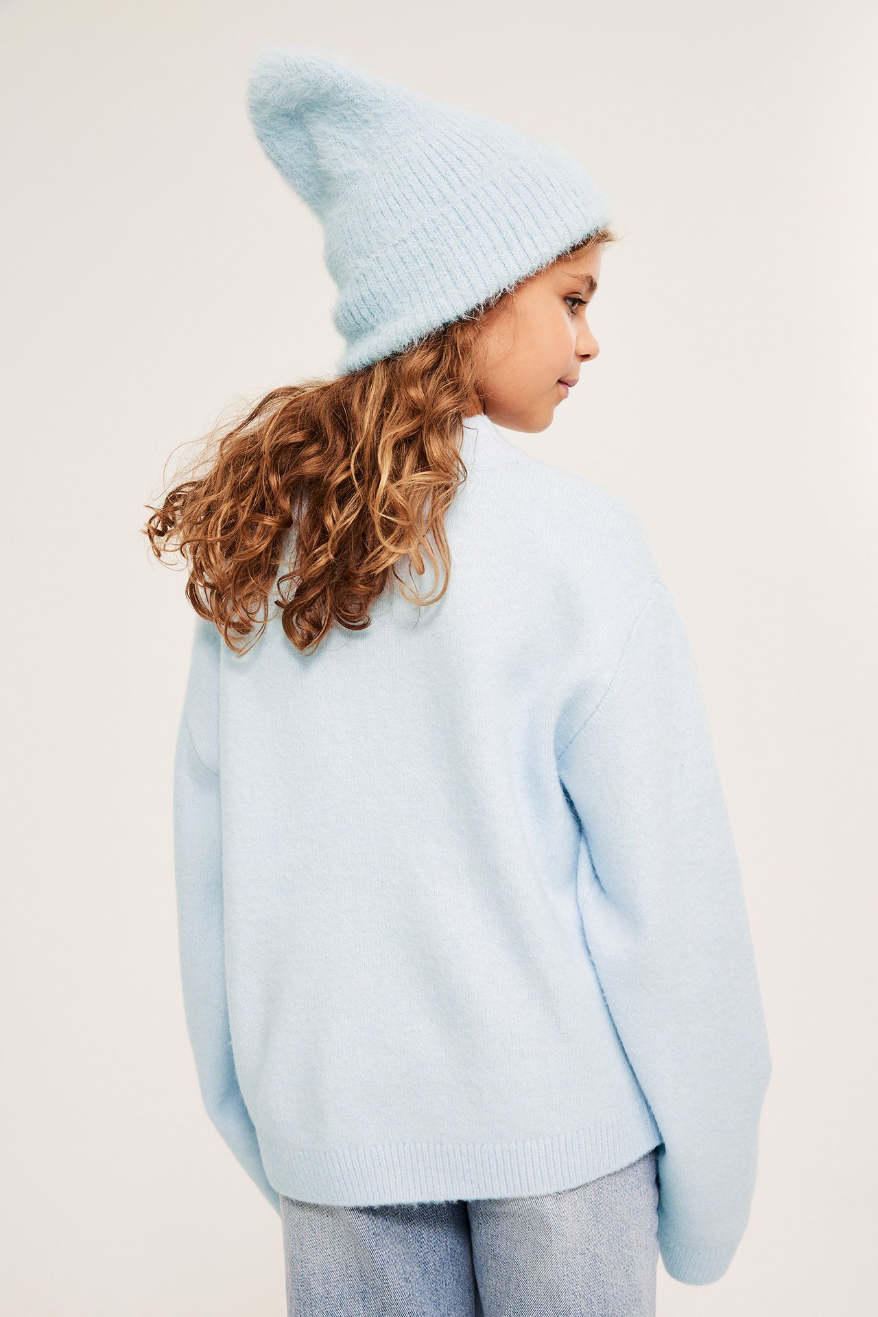 Strikkegenser med skorsteinskrage - Blå - 6