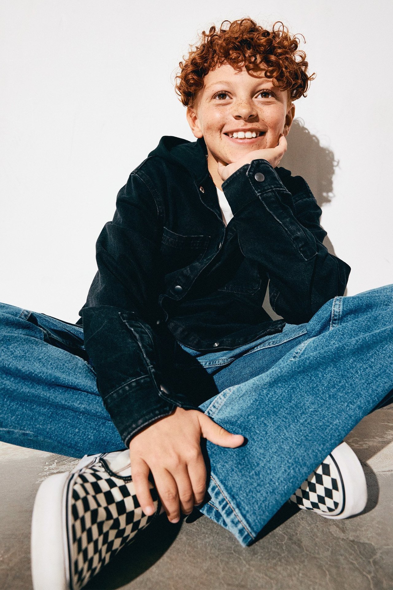 Jeansskjorte med hette