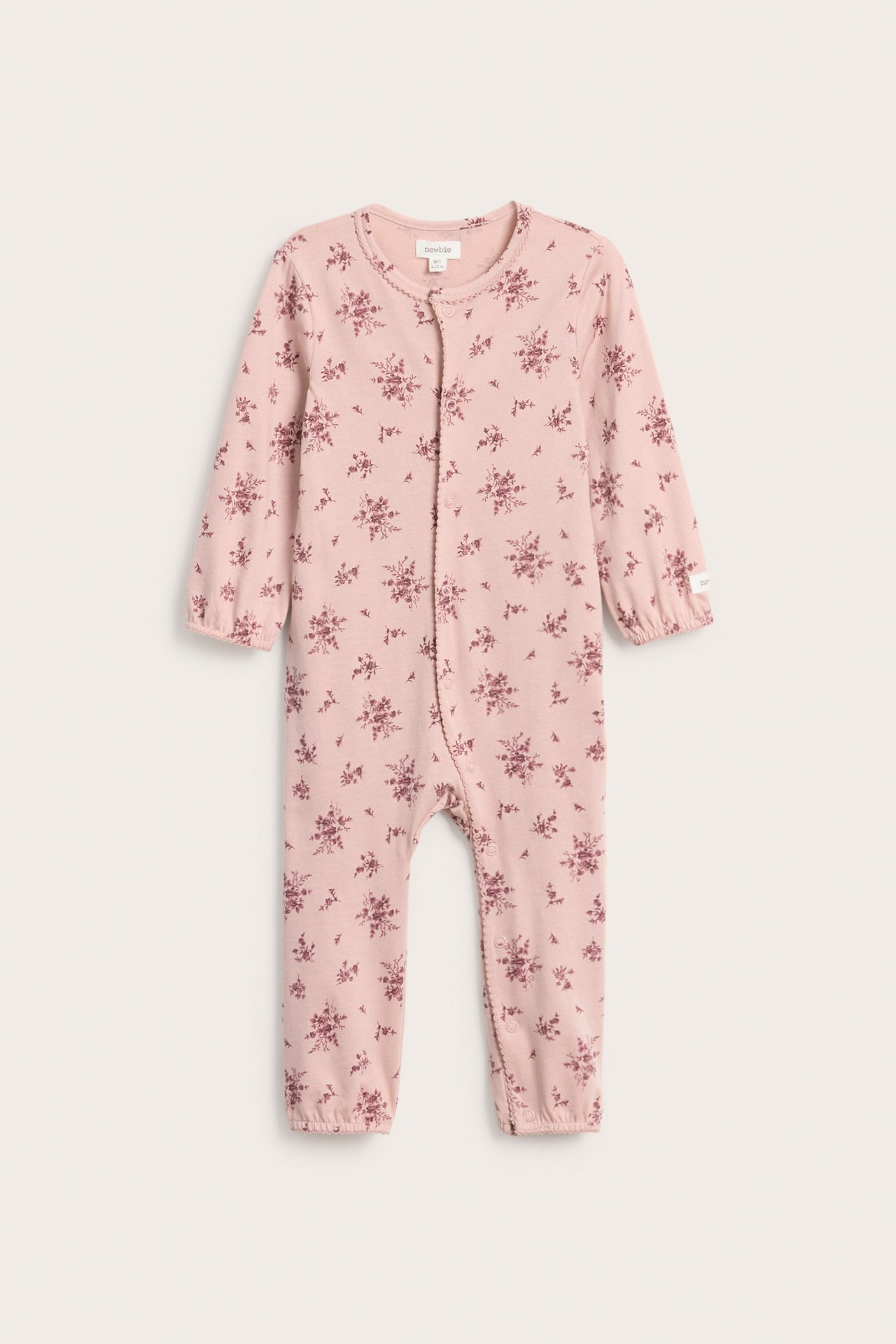 Blommig babypyjamas - Rosa - 2
