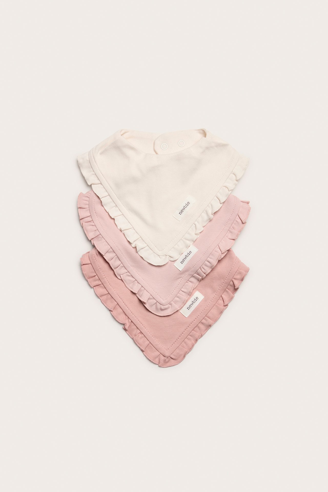 Ruokalaput röyhelöllä 3-pack - Pinkki - 1