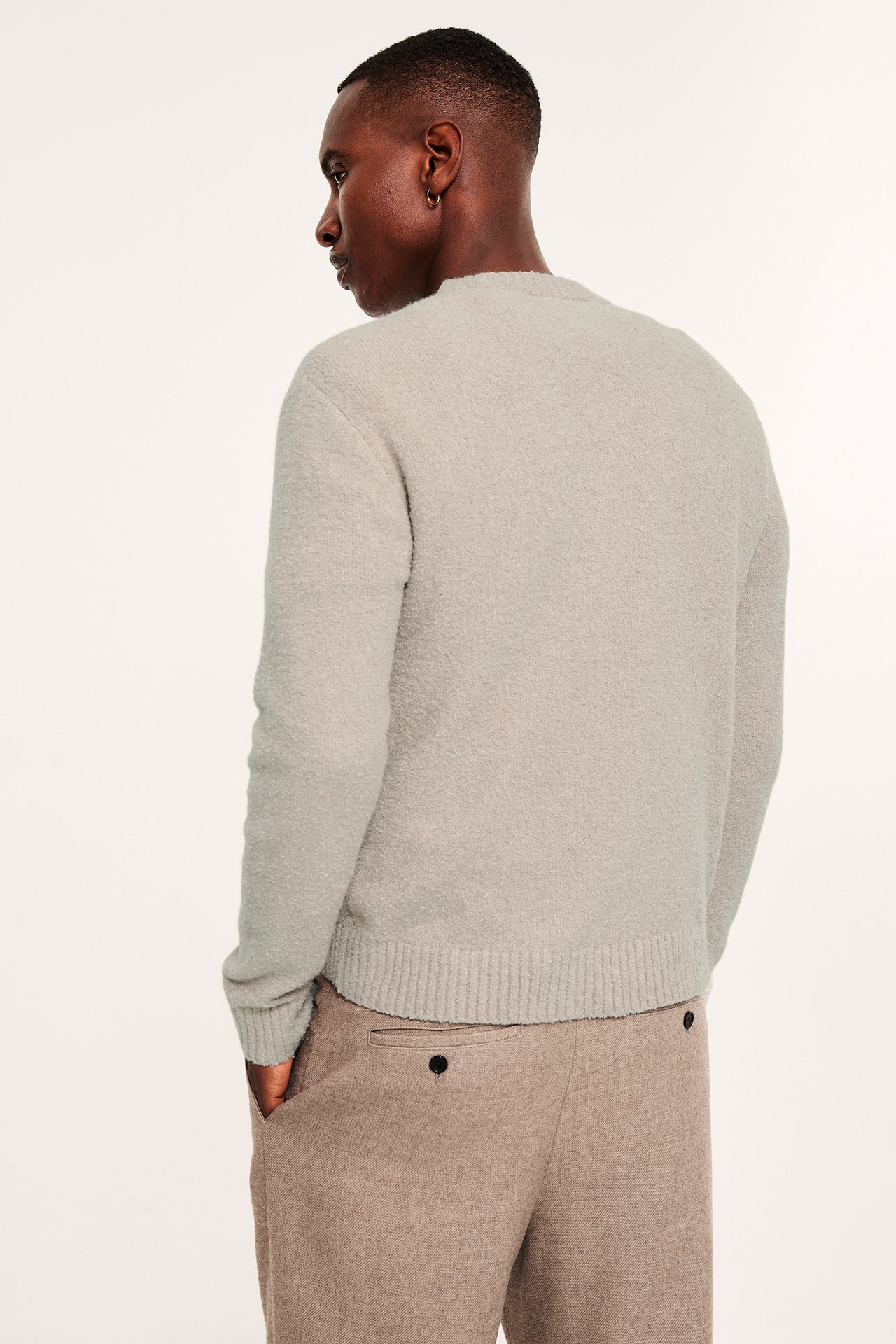 Dzianinowy sweter - Beżowy - 5