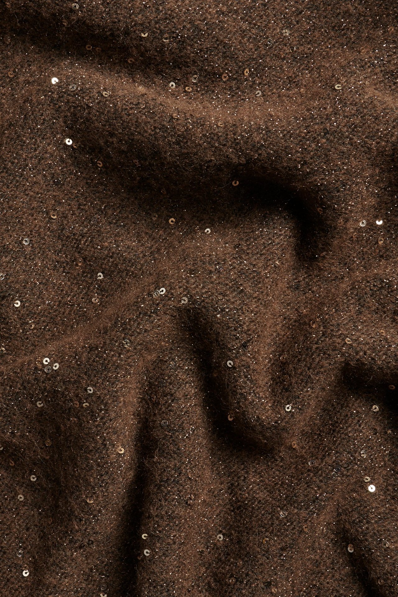 Långärmad tröja med glitter - Brun - 5