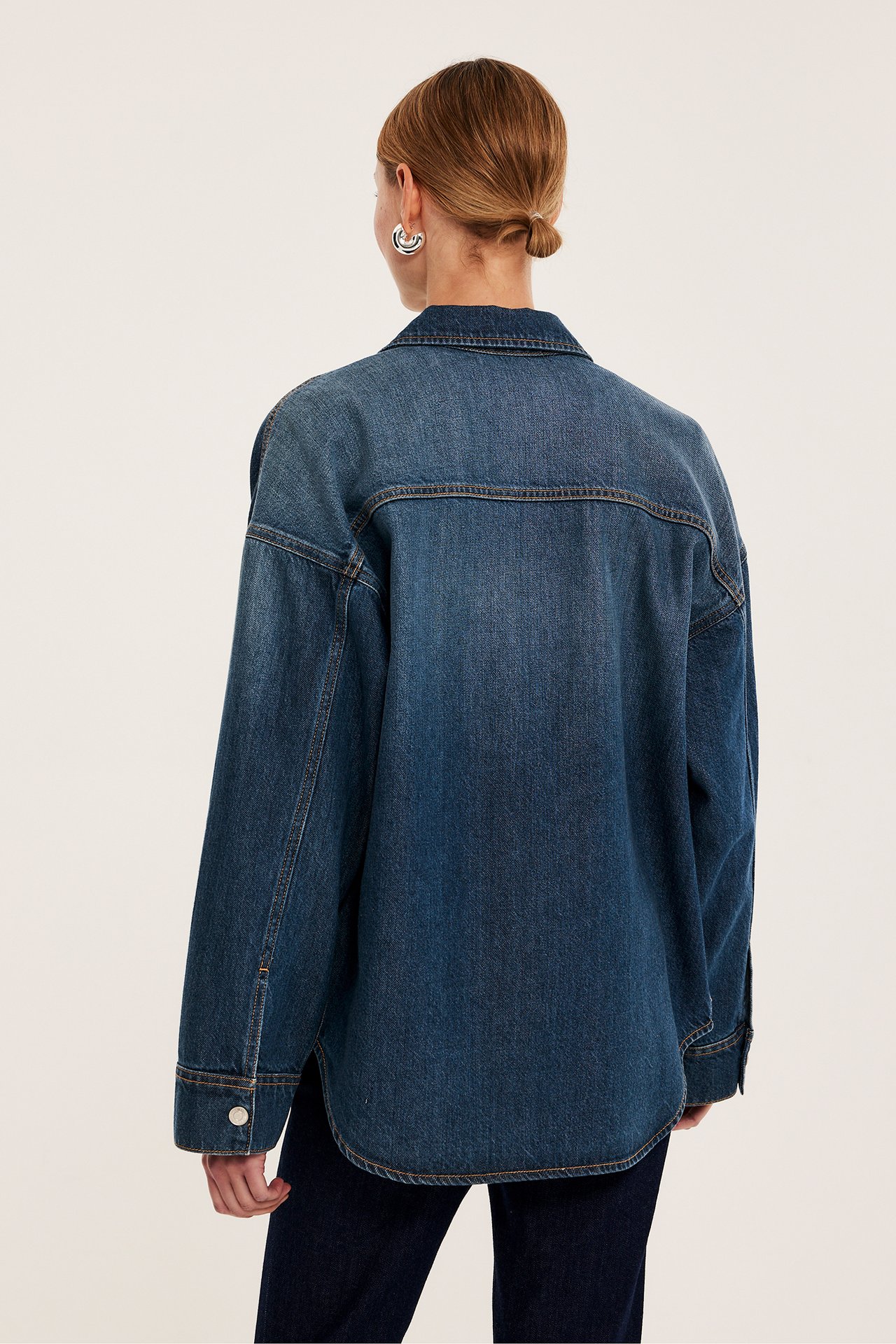 Jeansskjorta - Denim - 177cm / Storlek: S - 8