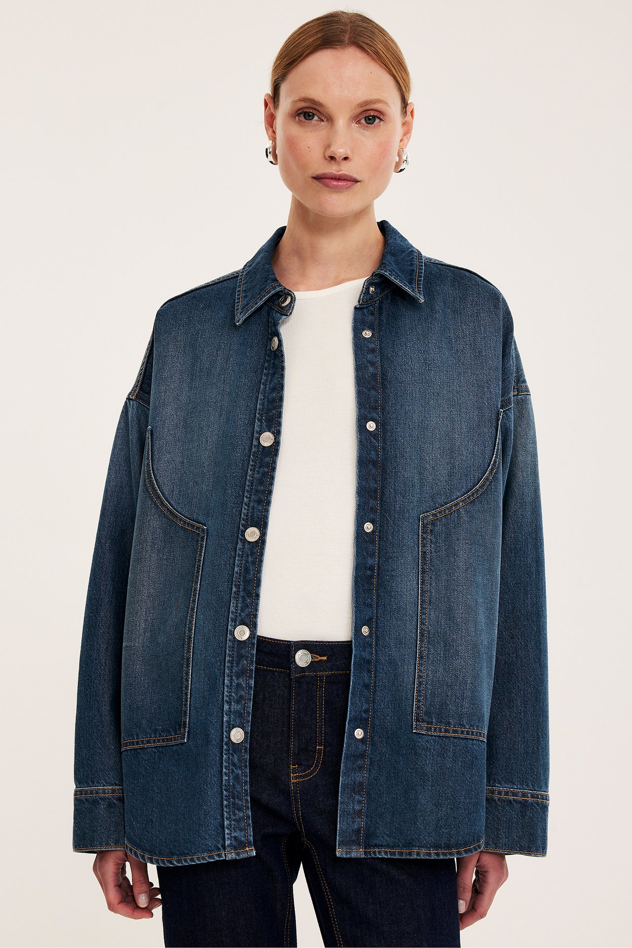 Jeansskjorta - Denim - 177cm / Storlek: S - 5