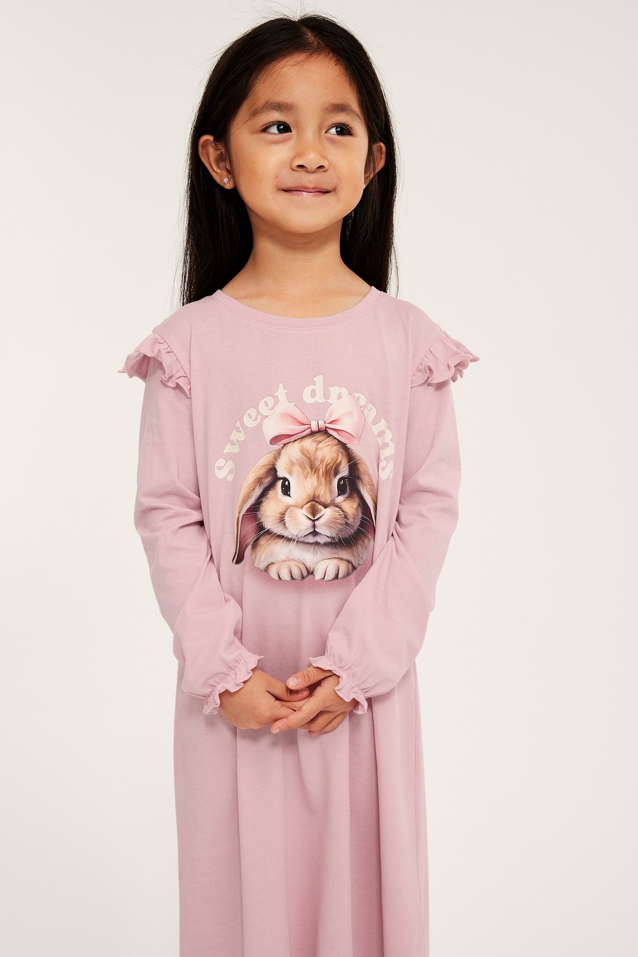 Langermet nattkjole i bomull