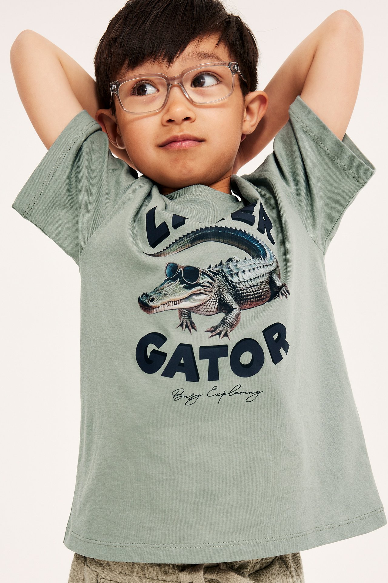 T-shirt med tryck - Mörkgrön - 4