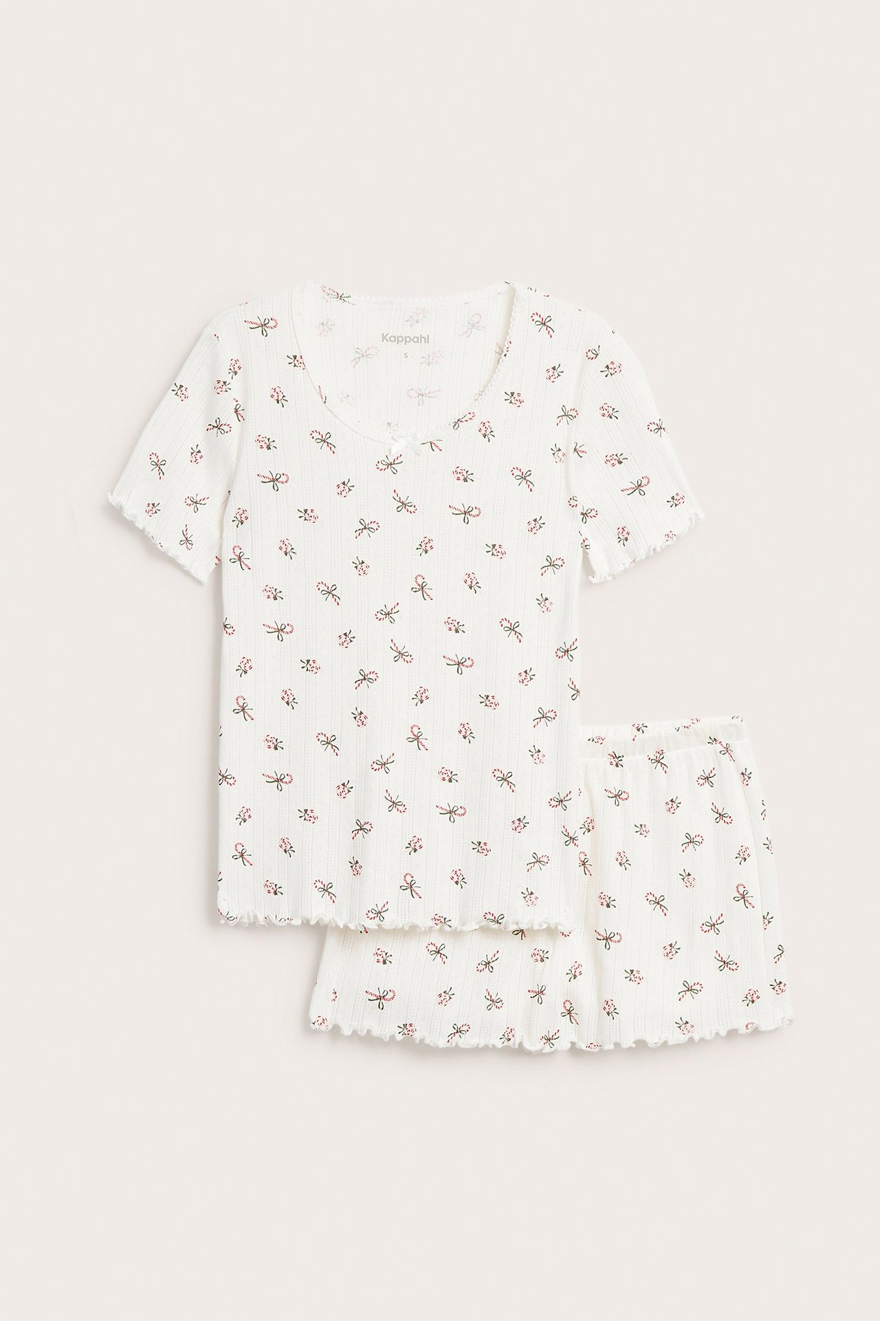 Pointelle-kuvioinen pyjamasetti