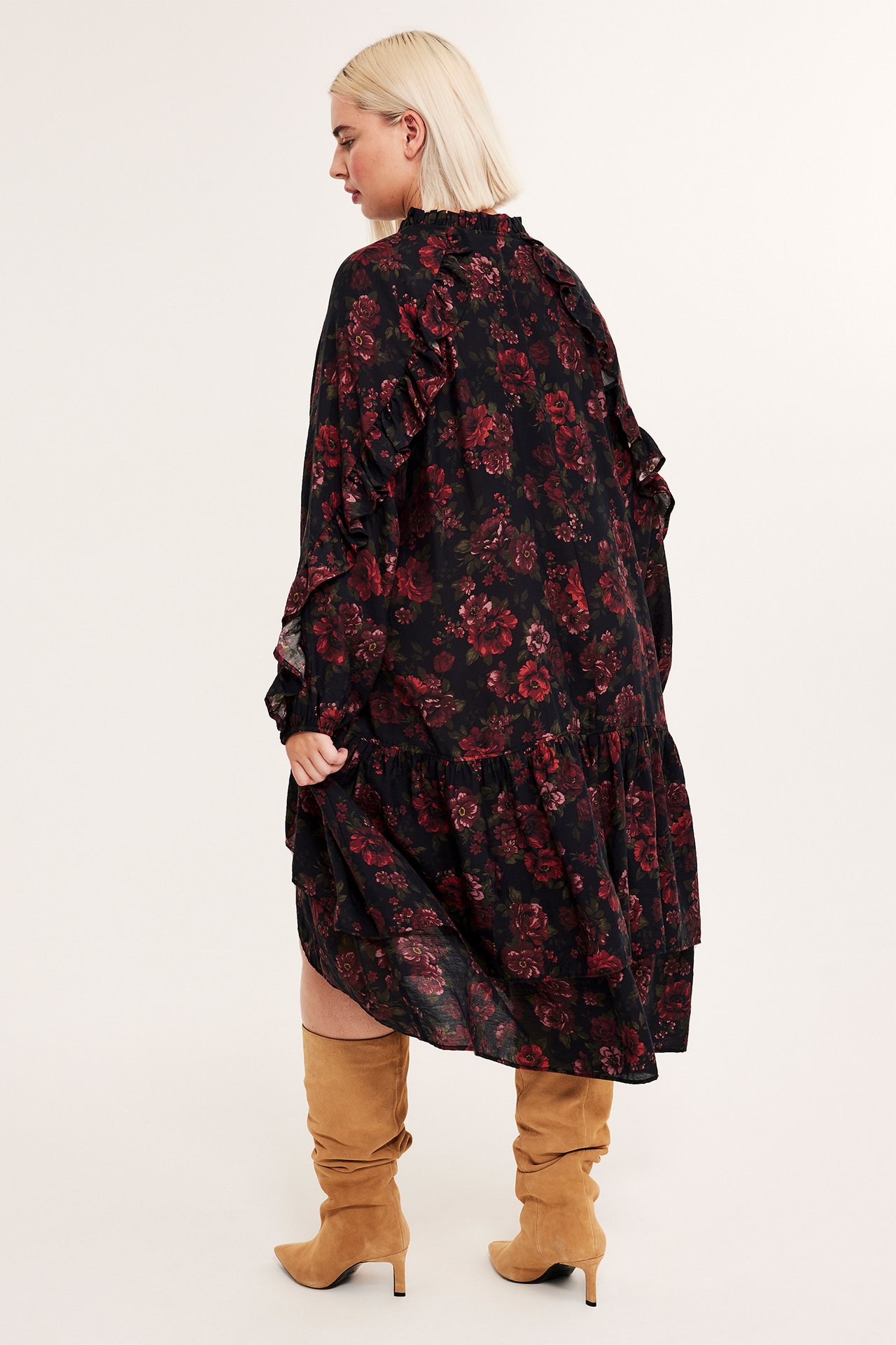 Blomstrete kjole - Svart - 175cm / Storlek: XL - 5