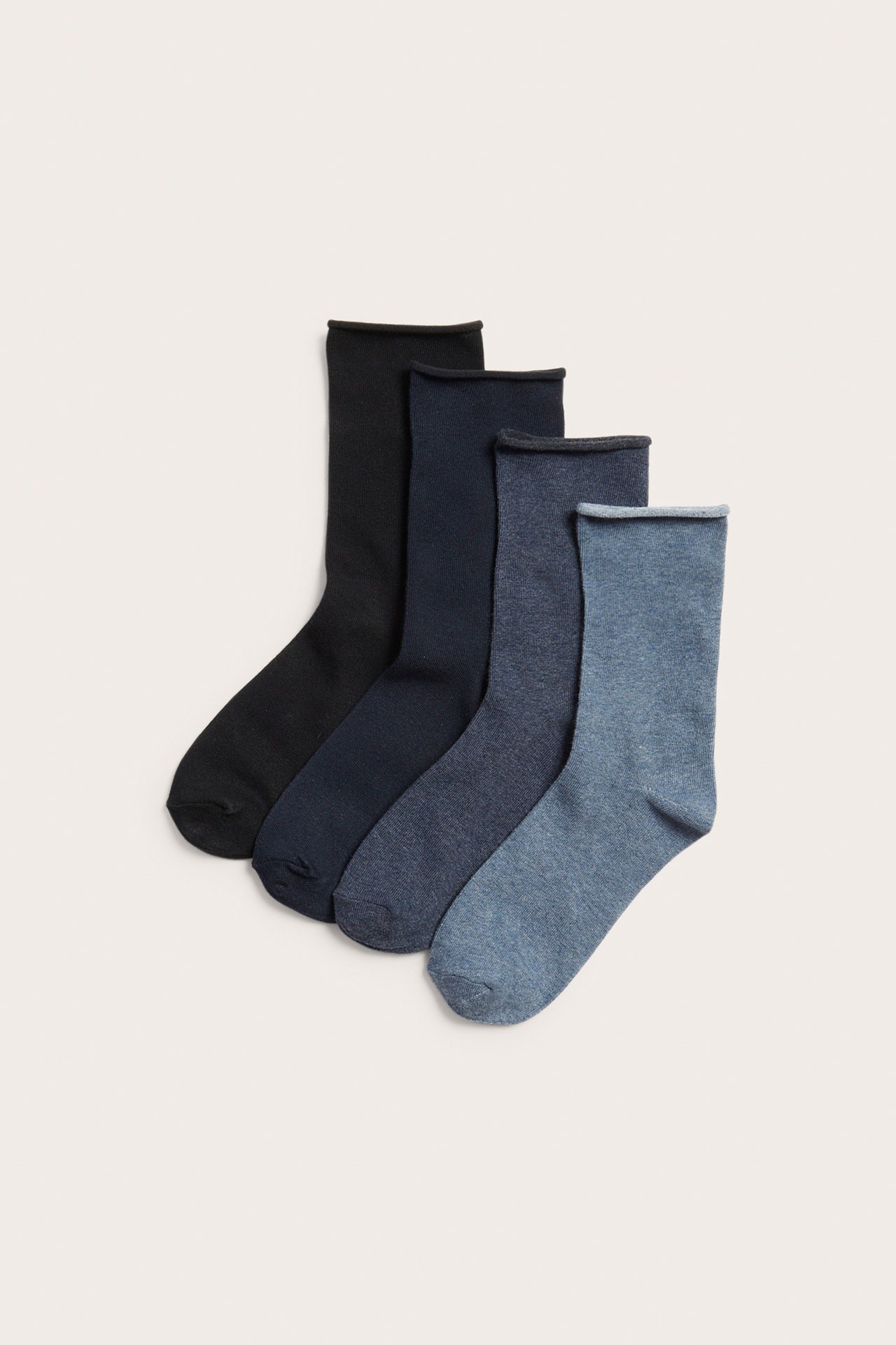 Sukat käärityllä reunalla, 4-pack