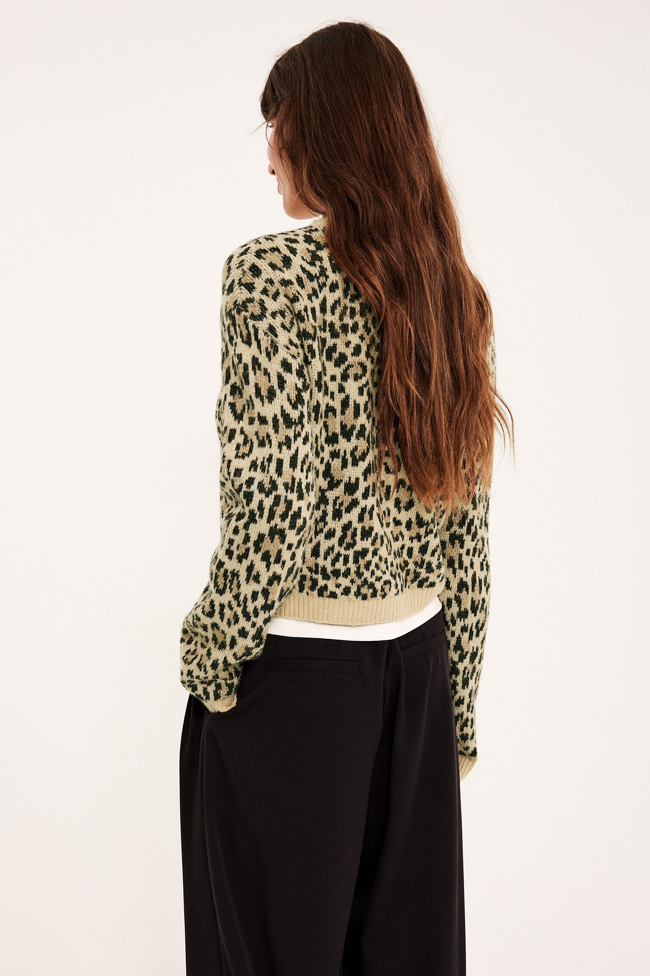 Leopardmönstrad cardigan - Beige - 6