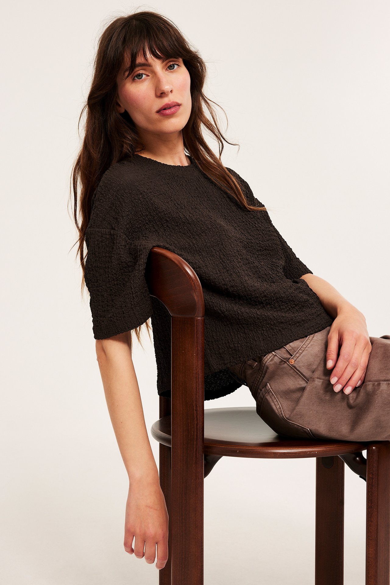 Oversize-t-paita - Tummanruskea - 175cm / Storlek: S - 4