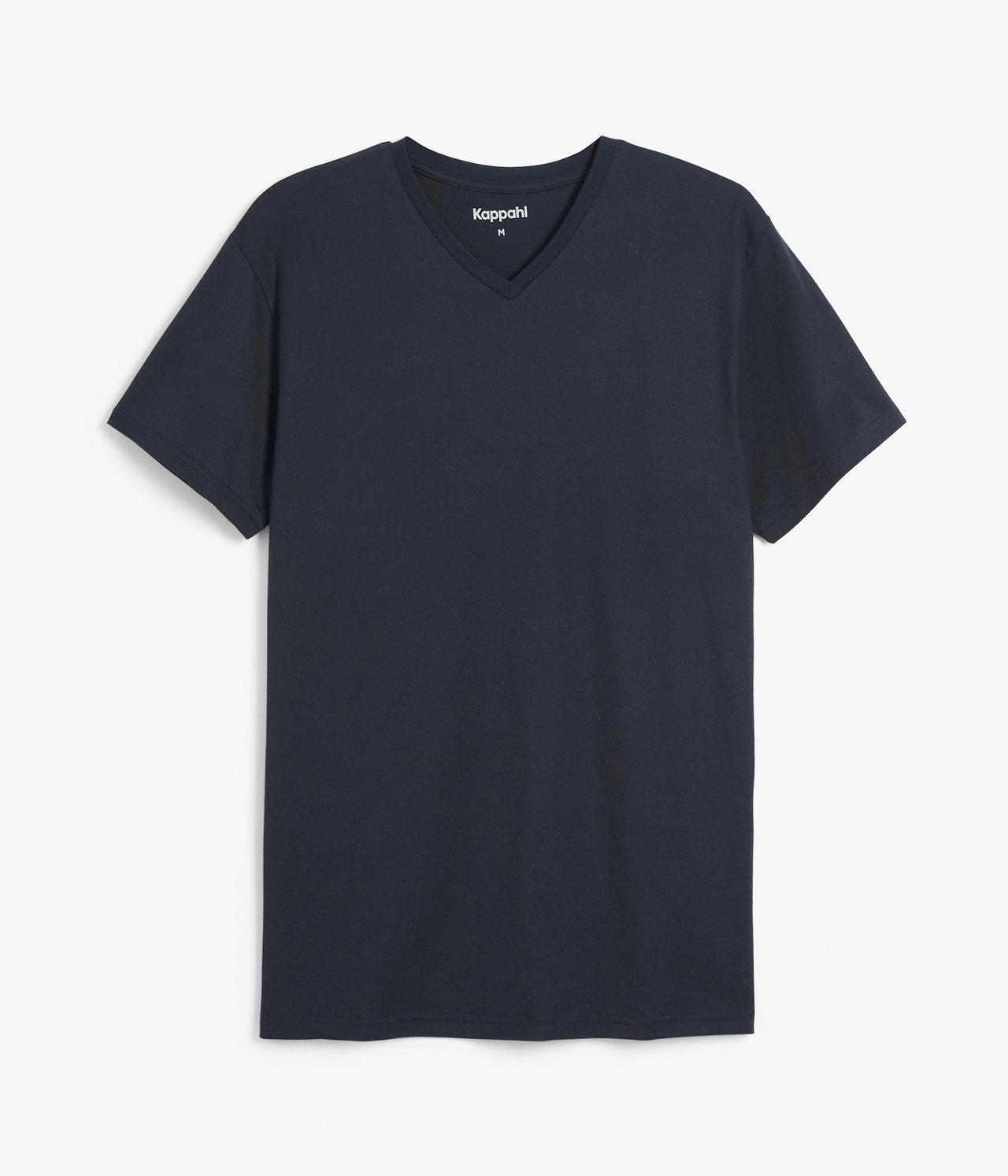 T-skjorte med v-hals Mørkeblå - null - 4