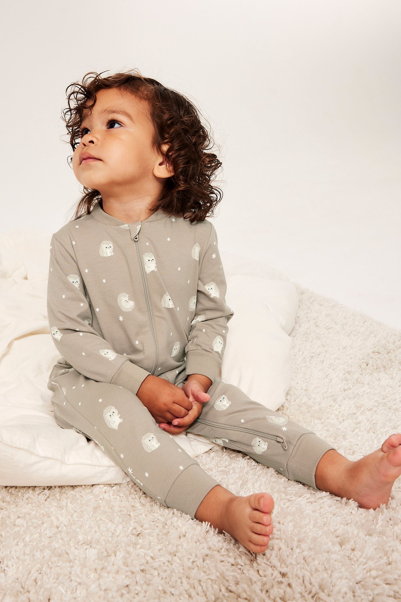Siiliteemaiset pyjamat, 2-pack - Beige - 4