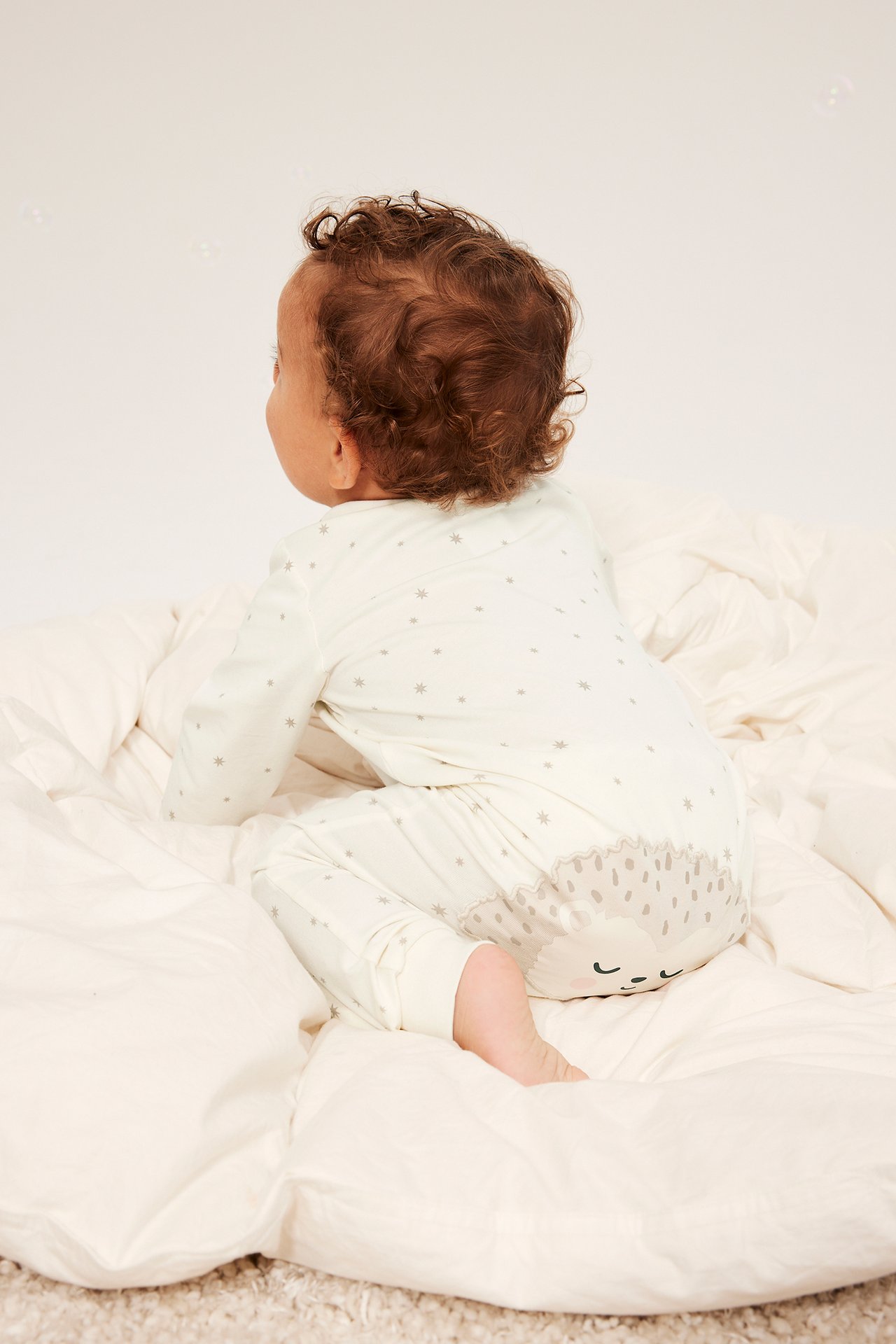 Siiliteemaiset pyjamat, 2-pack - Beige - 5