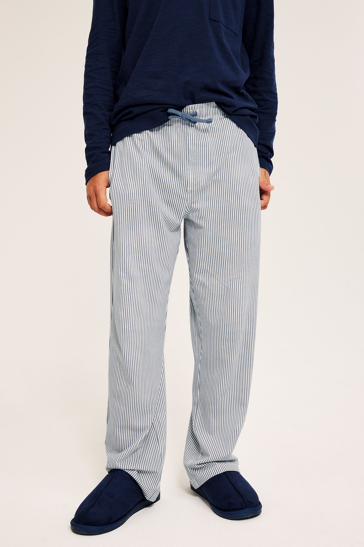 Randiga pyjamasbyxor - Mörkblå - 4