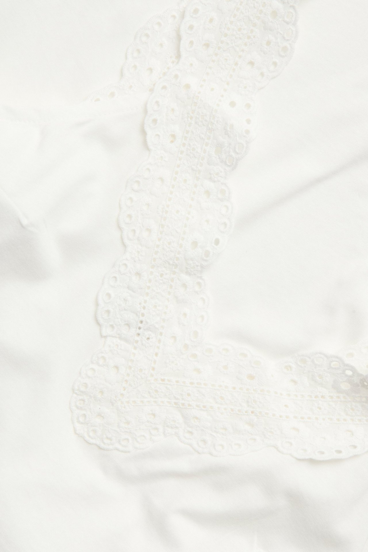 Nattlinne med spets - Offwhite - 4