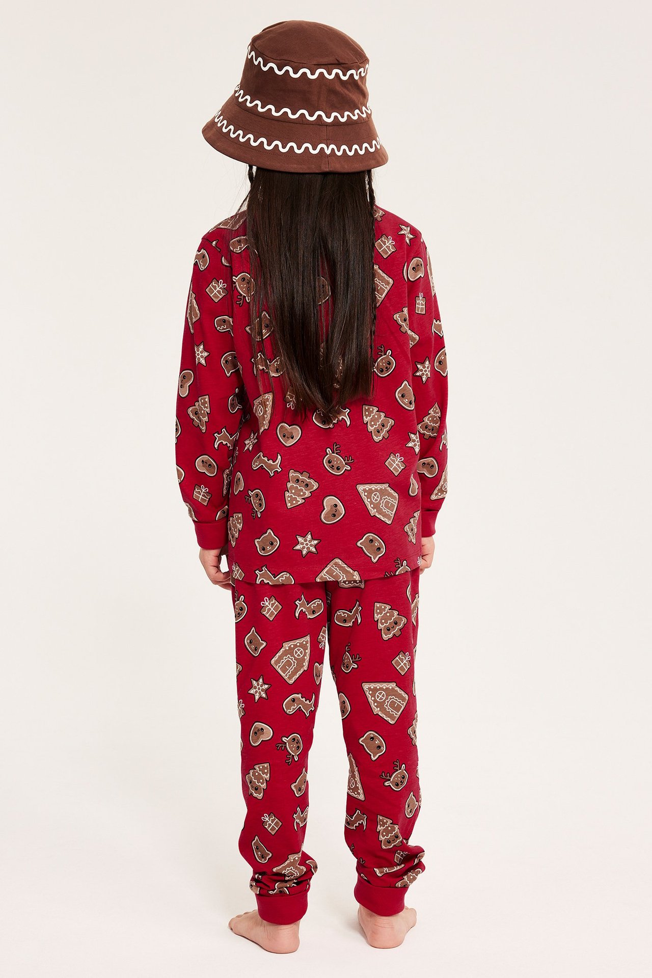 Julpyjamas med pepparkakor - Röd - 5