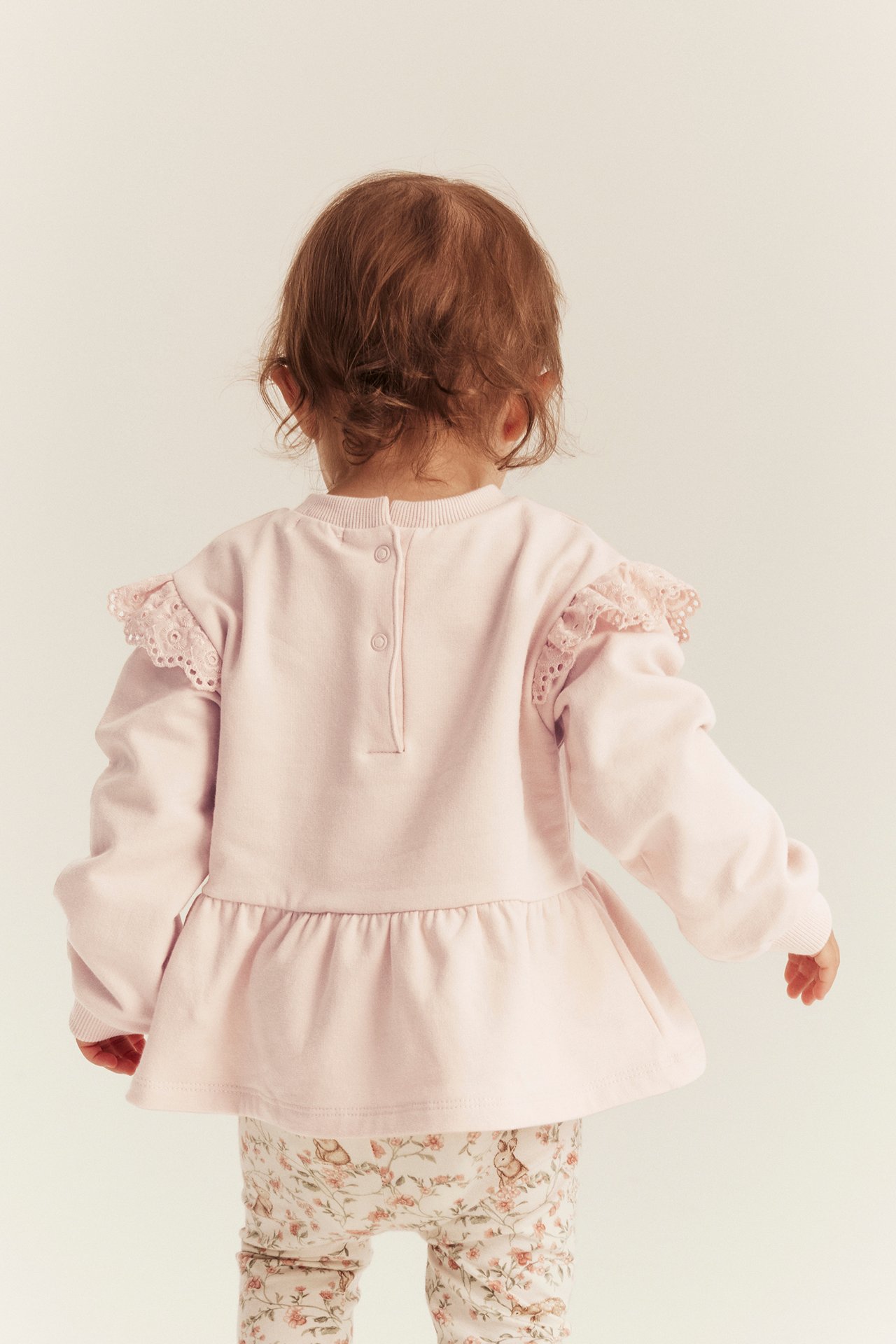 Bluza z falbanami - Jasnoróżowy - 5
