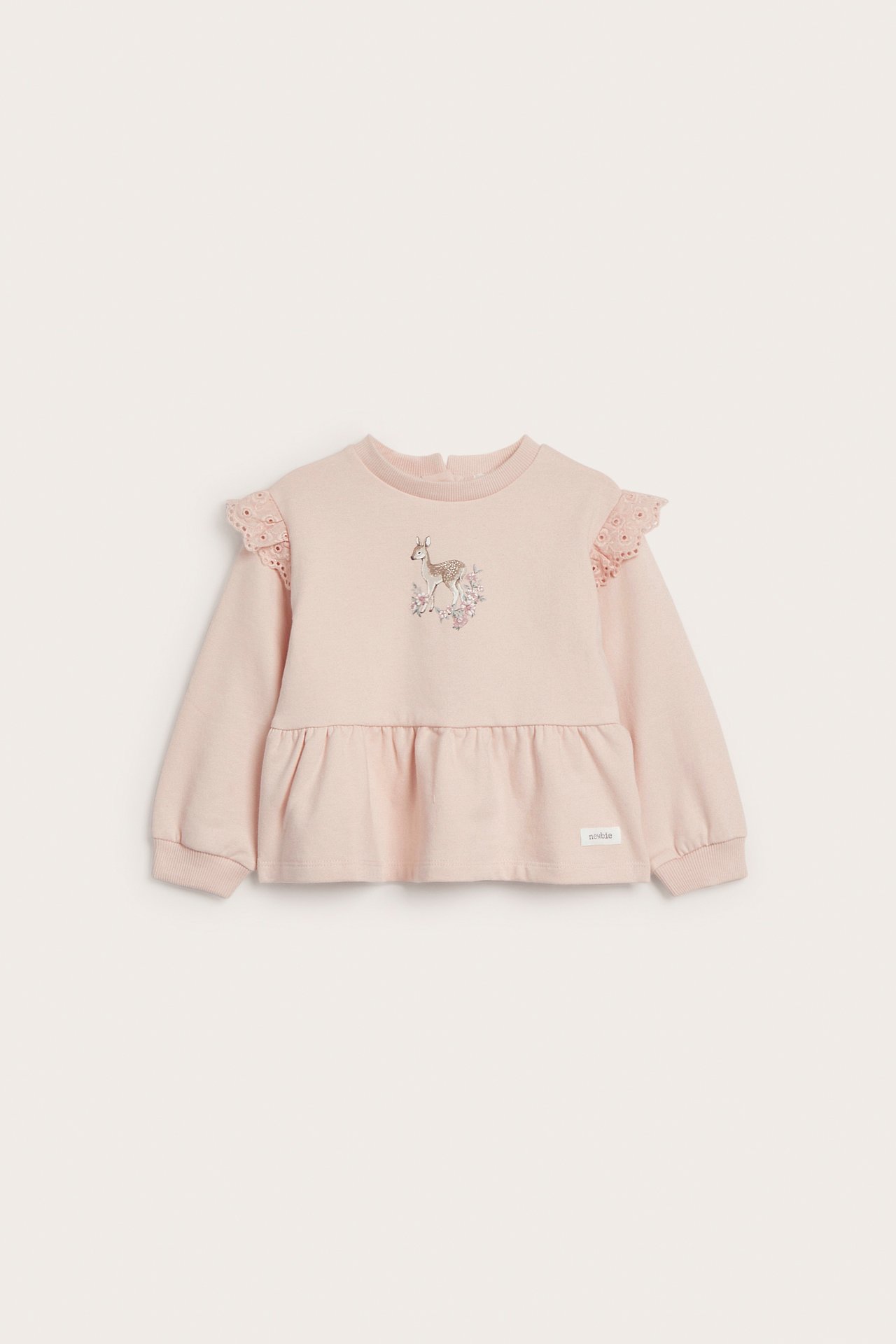 Sweatshirt med volanger - Lyserosa - 3