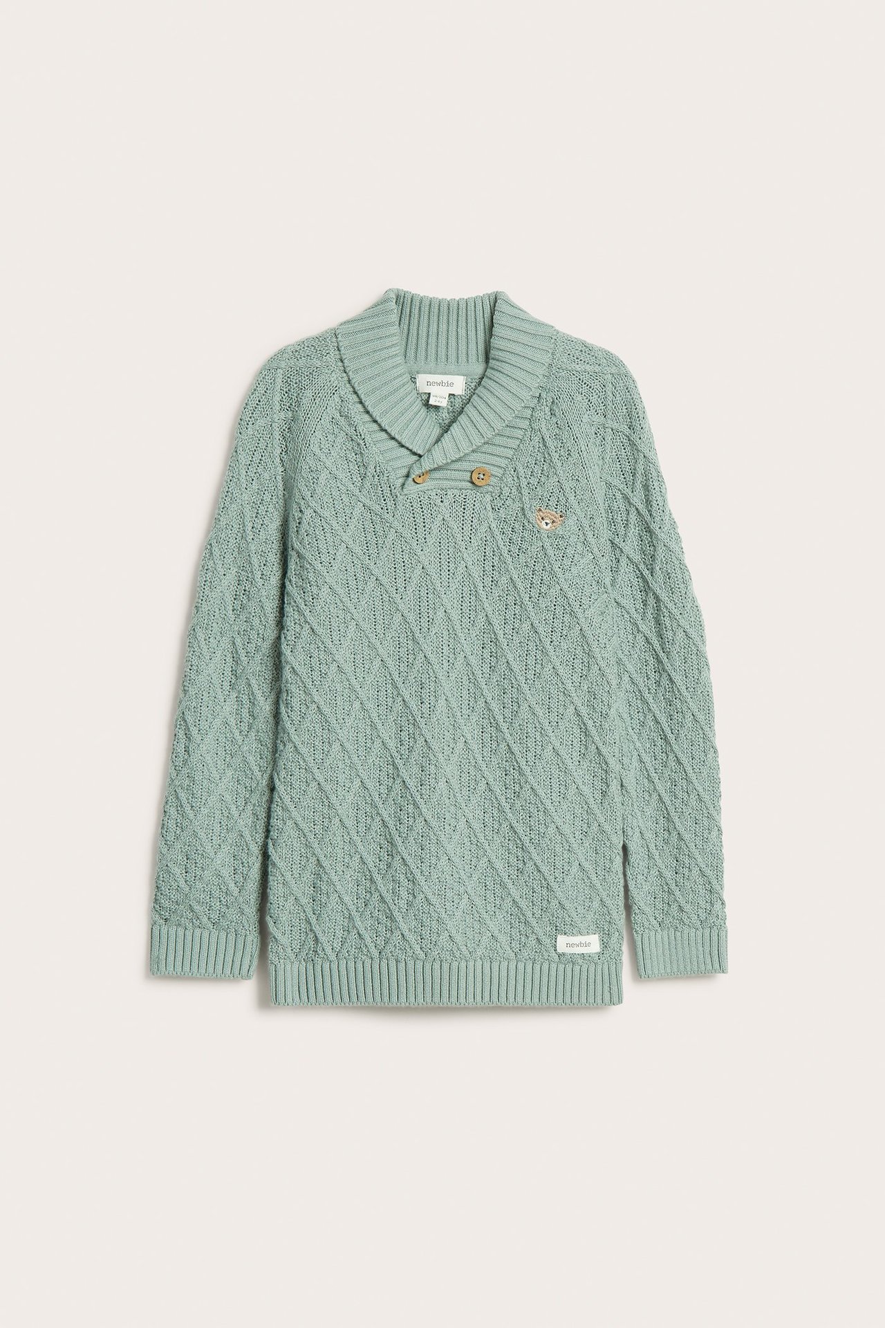 Strikkegenser med kosebamse