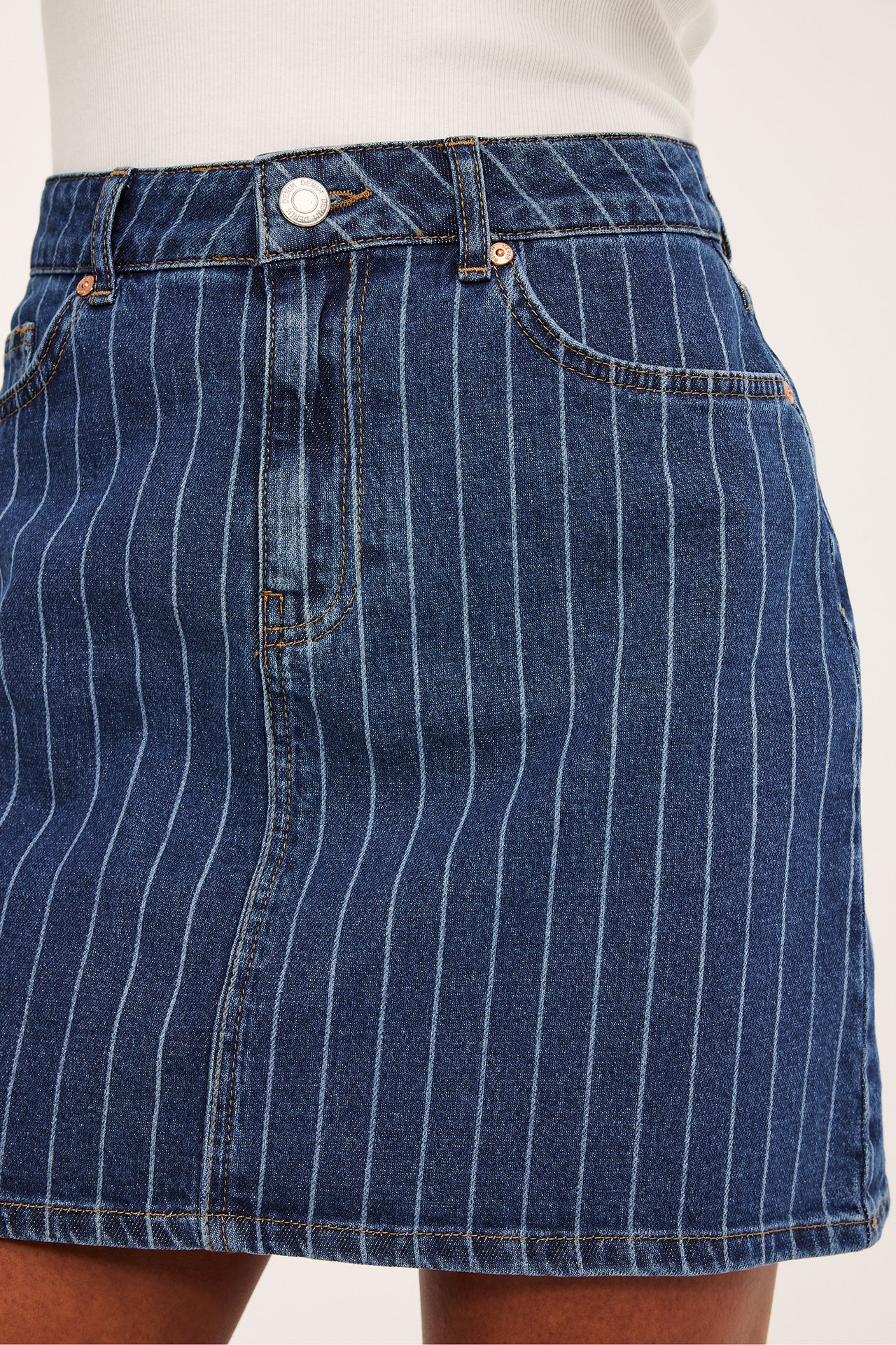 Kort jeanskjol - Denim - 4
