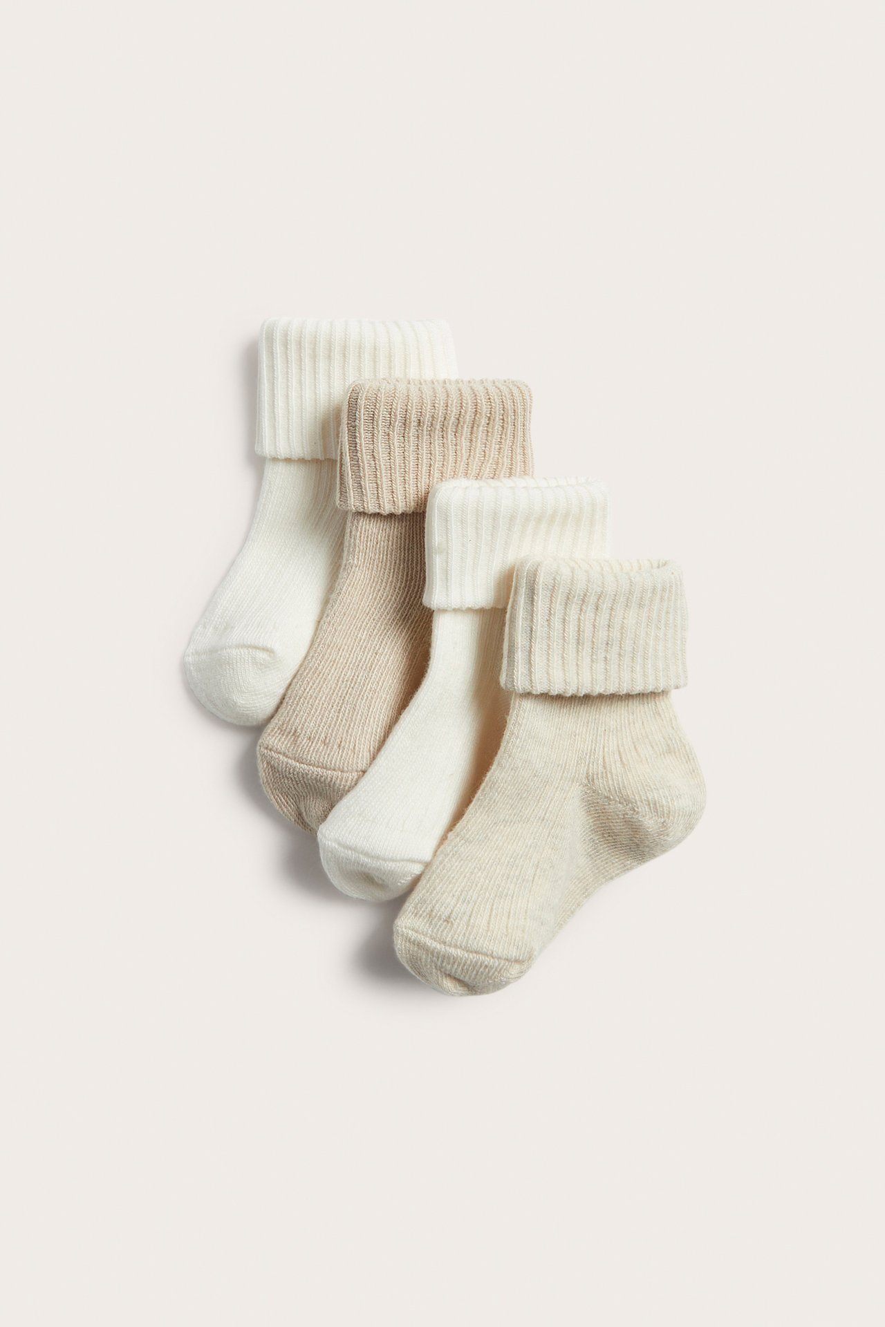 Ribbade strumpor 4-pack - Ljusbeige - 1